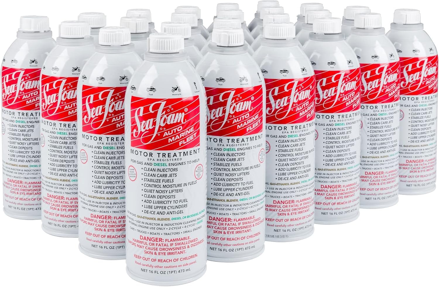 Sea Foam Motor Treatment Fuel & Oil Additive, SF16, 16 oz, Pack of 24