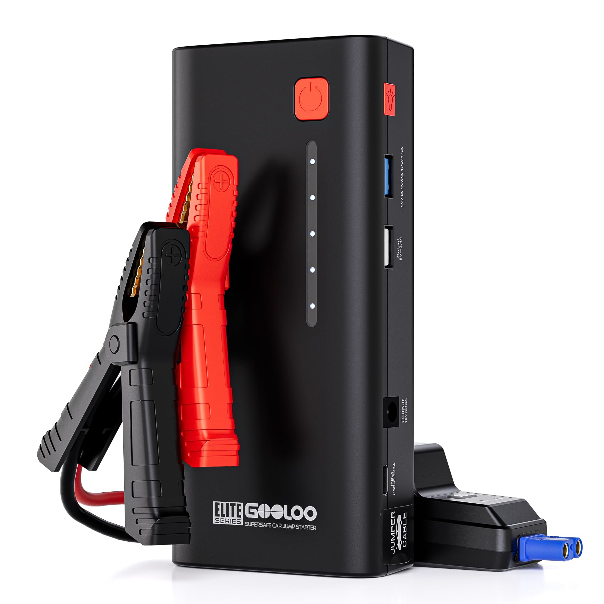 Gooloo Jump Starter 3000A Peak Car Jumper Starter 12V Supersafe Lithium Jump Box, Battery Booster Pack, Portable Car Battery Cha