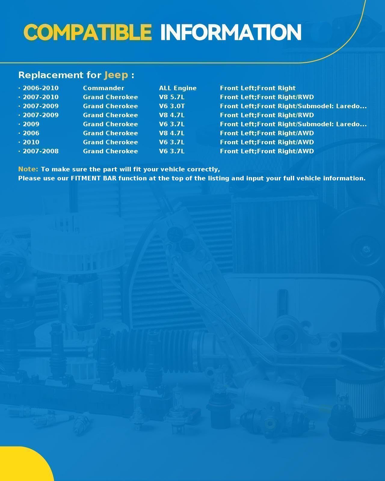 Philtop Front Struts Assembly Shock Absorber Direct Fits For Commander 2006-2010, Grand Cherokee 2006-2010, Quick Suspension 171