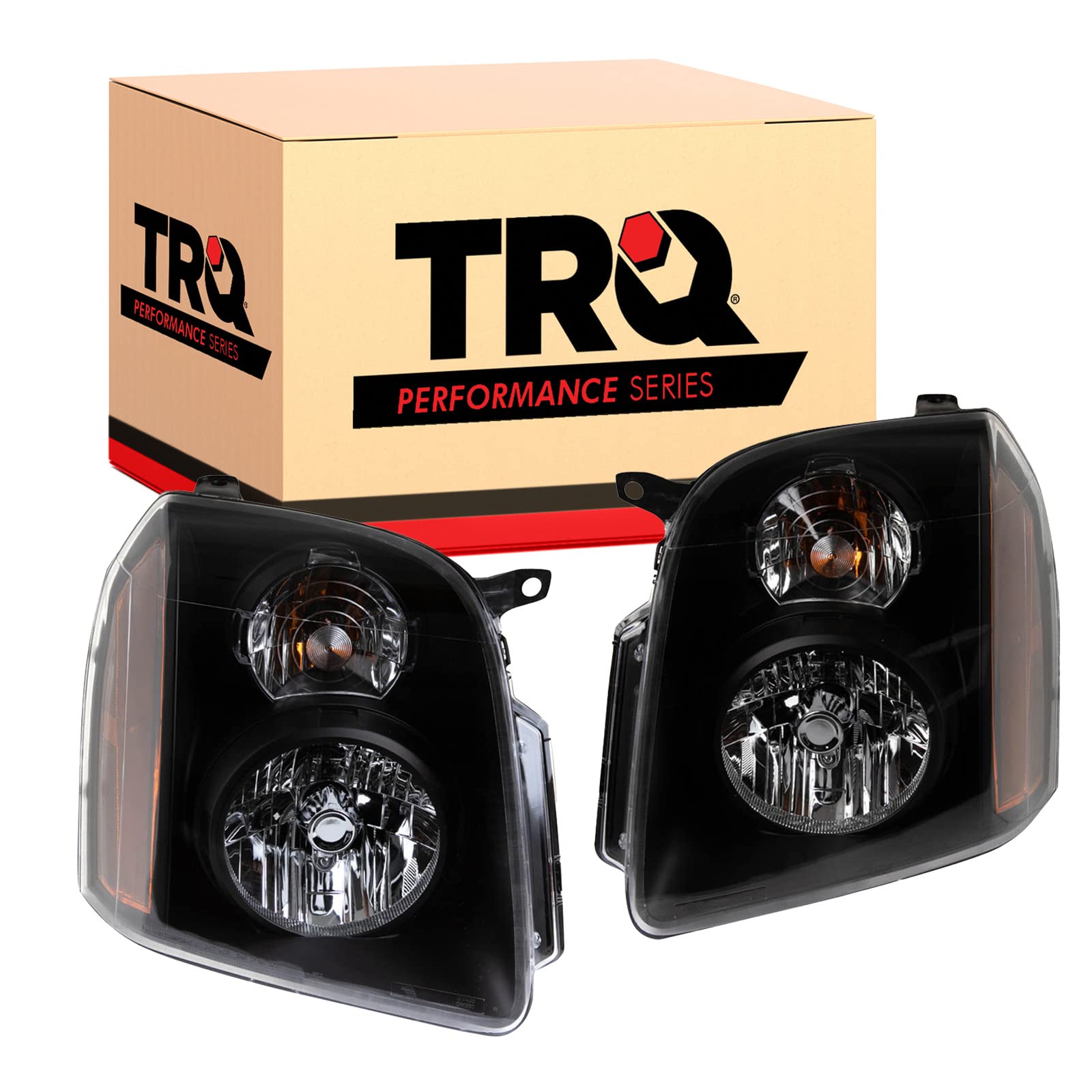 Trq Headlight Assembly Set Headlights Driver & Passenger Side Compatible With 2007-2014 Gmc Yukon Yukon Xl 1500 2007-2013 Yukon