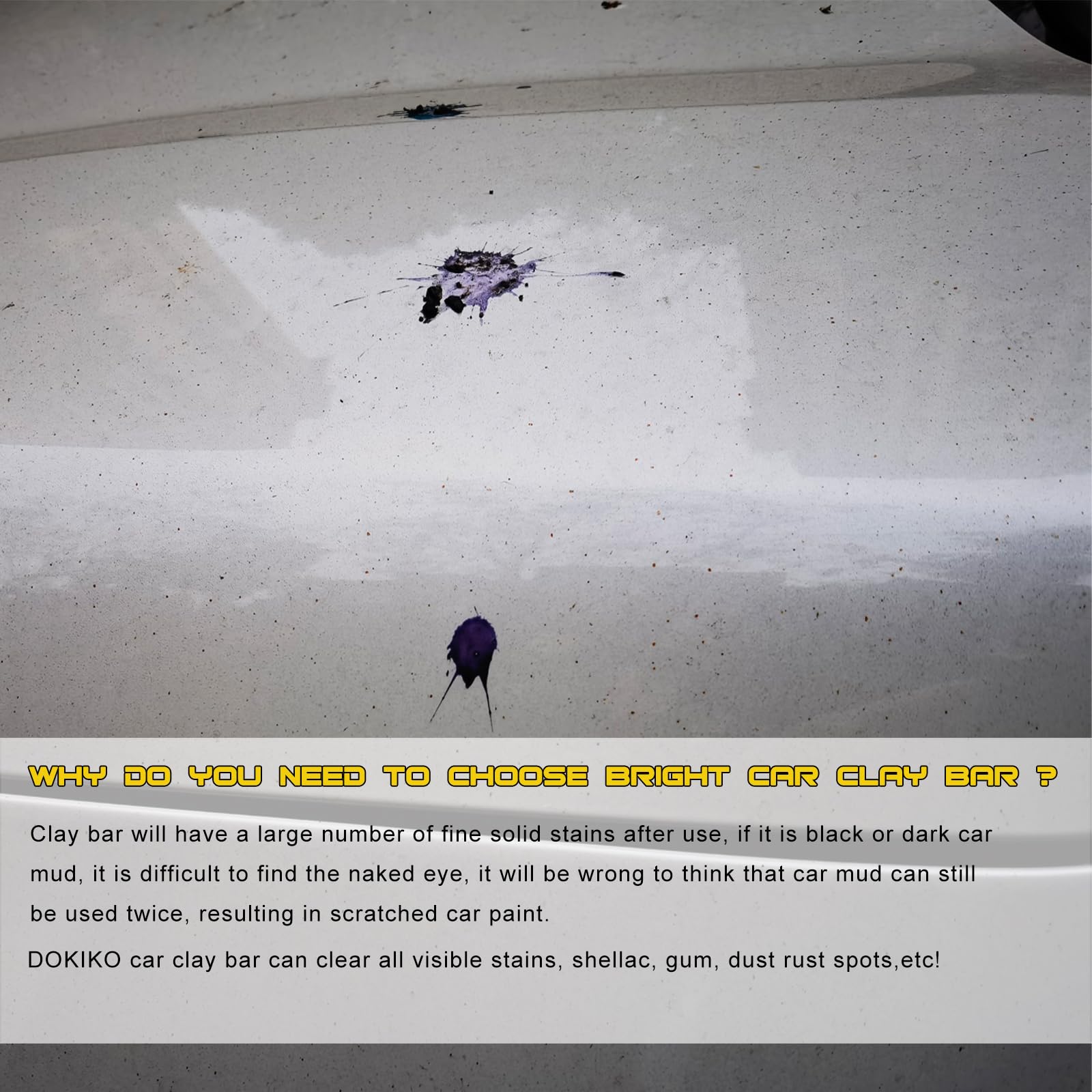 DOKIKO 400g Auto Clay Bars Auto Detailing 4pcs +10pcs Clay bar Lubricant Tablets(1pcs=16 oz)+Microfiber Cloth+Spray Bottle,Clay