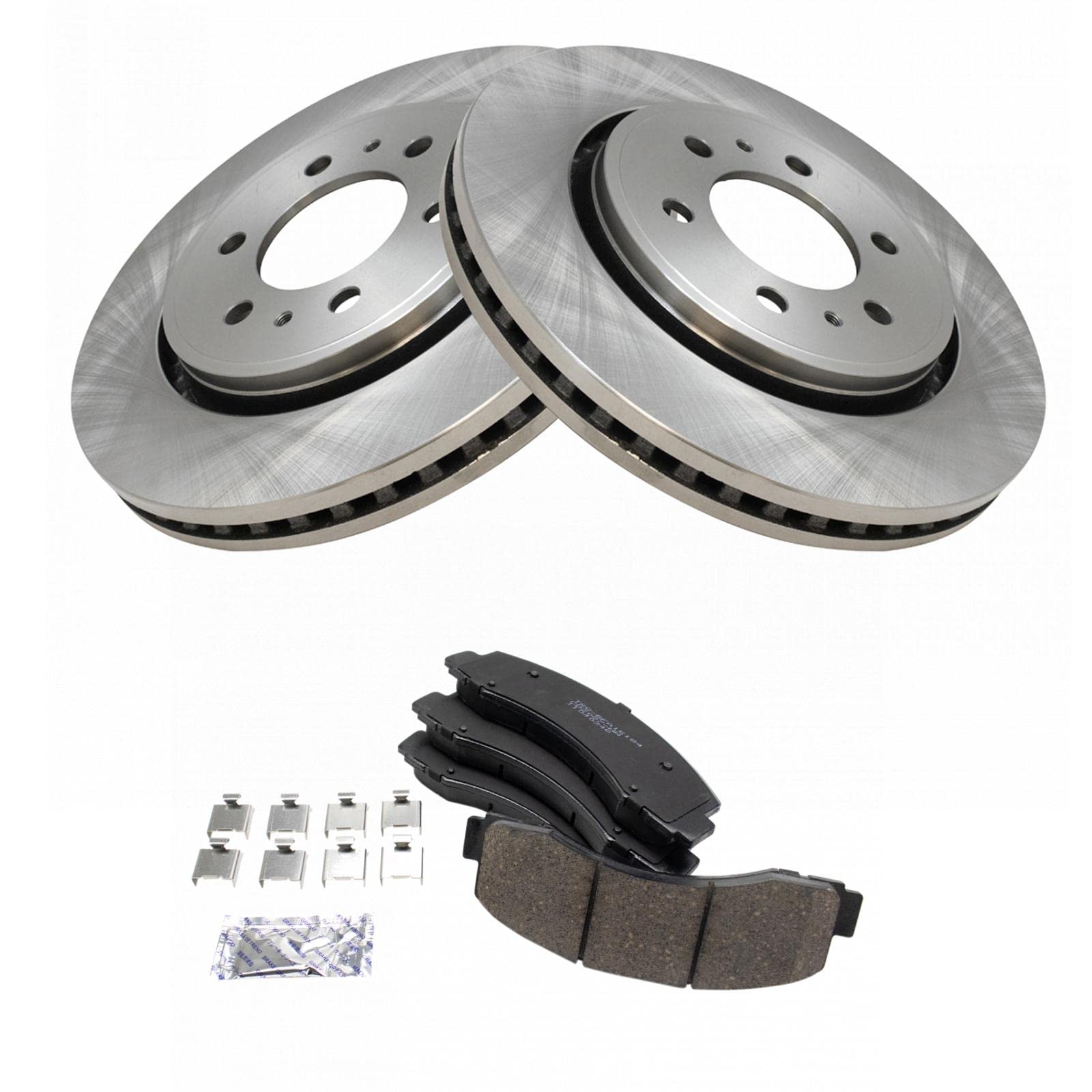 Trq Front Brake Pad & Rotor Kit Brake Pads Brake Rotor Ceramic Vented Compatible With 2018-2020 Ford Expedition F-150 Lincoln Na