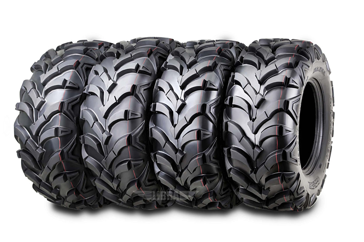Wanda 27X9-14 27X9X14 & 27X11-14 27X11X14 Utv Atv Tire Set 8-Ply Solid Mud 20Mm Tread