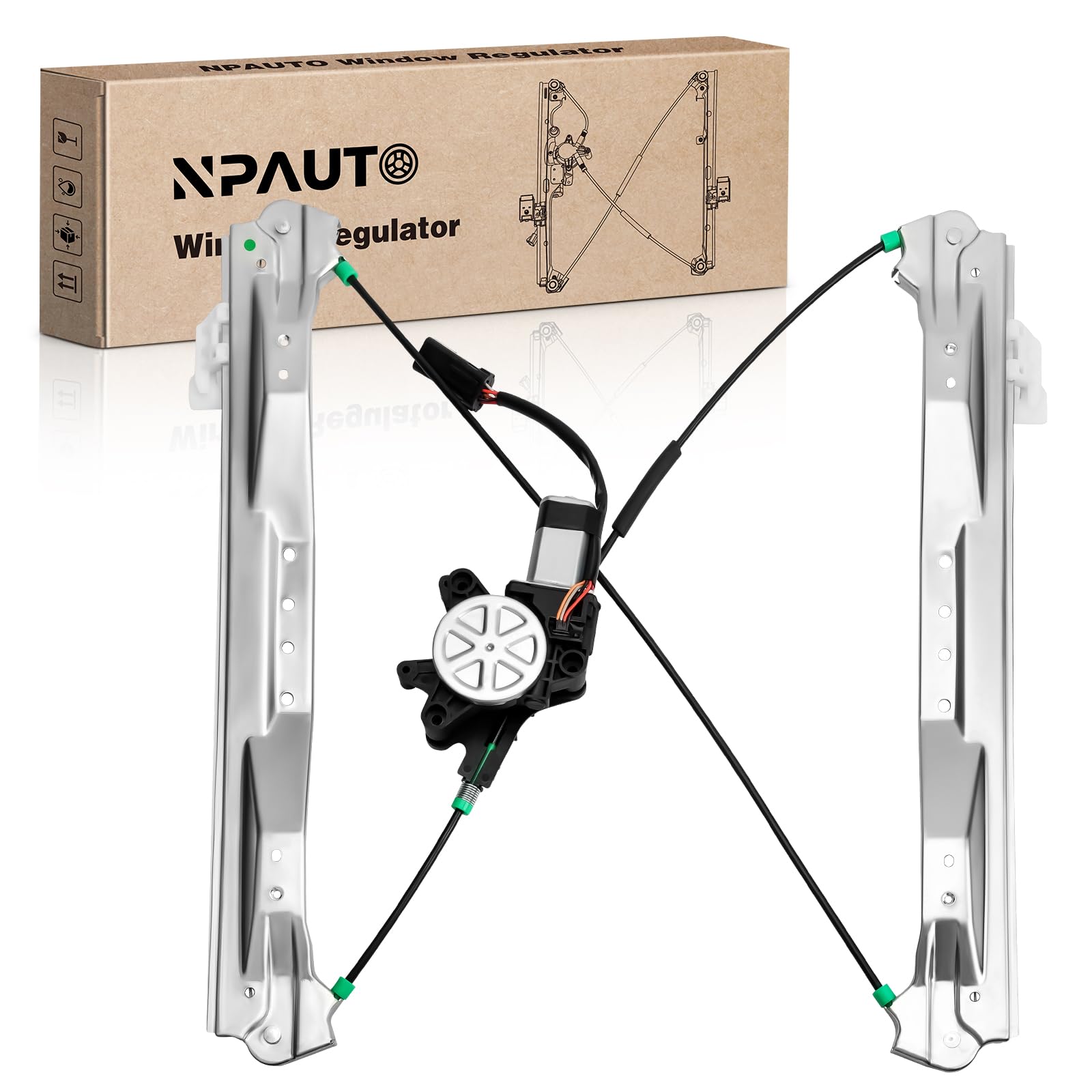 Front Driver Side Power Window Regulator with Motor Replacement for Dodge Grand Caravan, Chrysler Town & Country, Ram C/V 2008 2