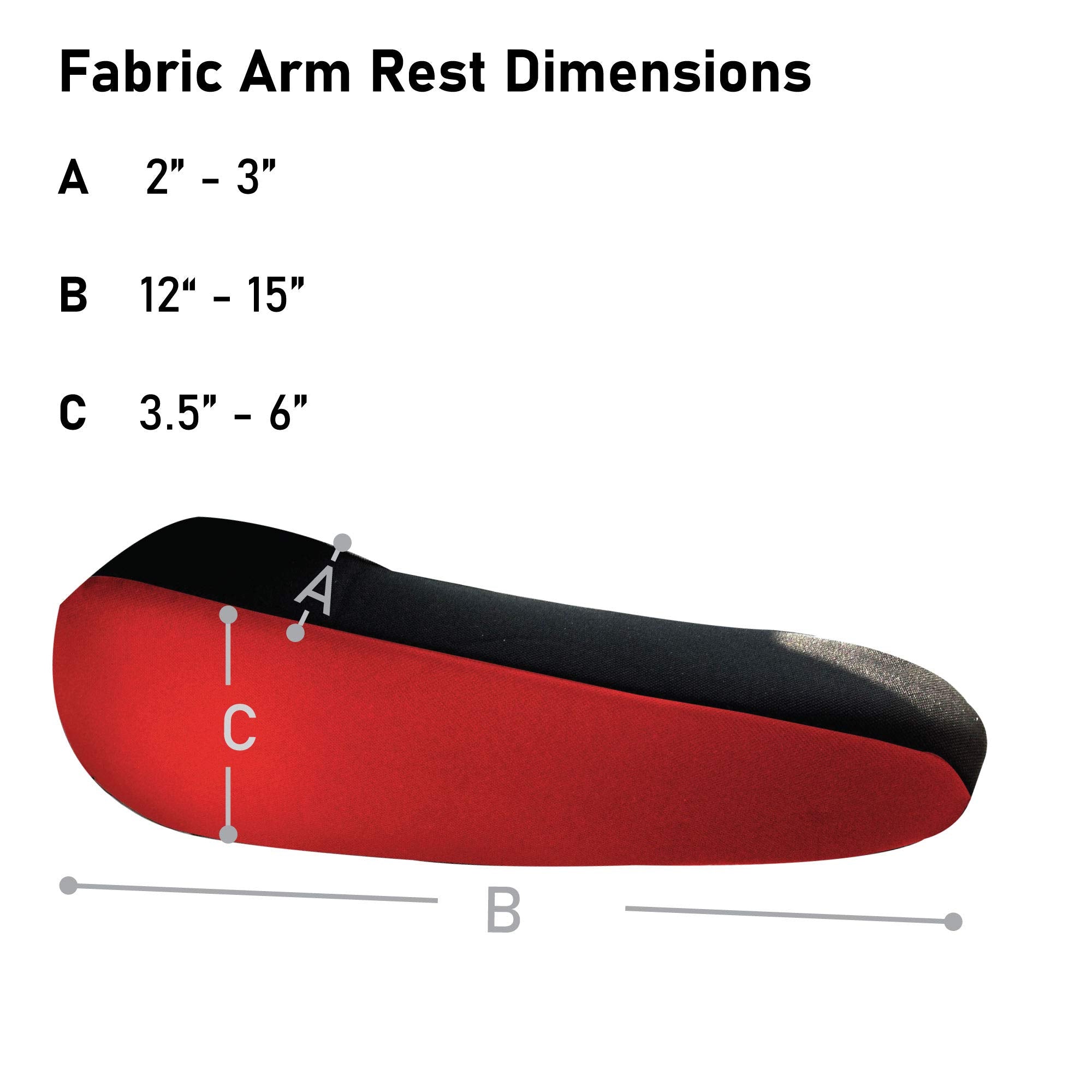 FH Group Flat Cloth Fabric Red Armrest Cover Semi-Universal Fit, One Pair Red