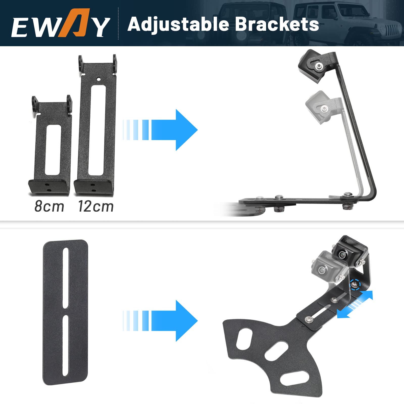 Eway Light 2.0 Spare Tire Reverse Backup Camera For Jeep Wrangler Jk Compass Commander Patriot Liberty 2007-2018, Upgrade Ajusta