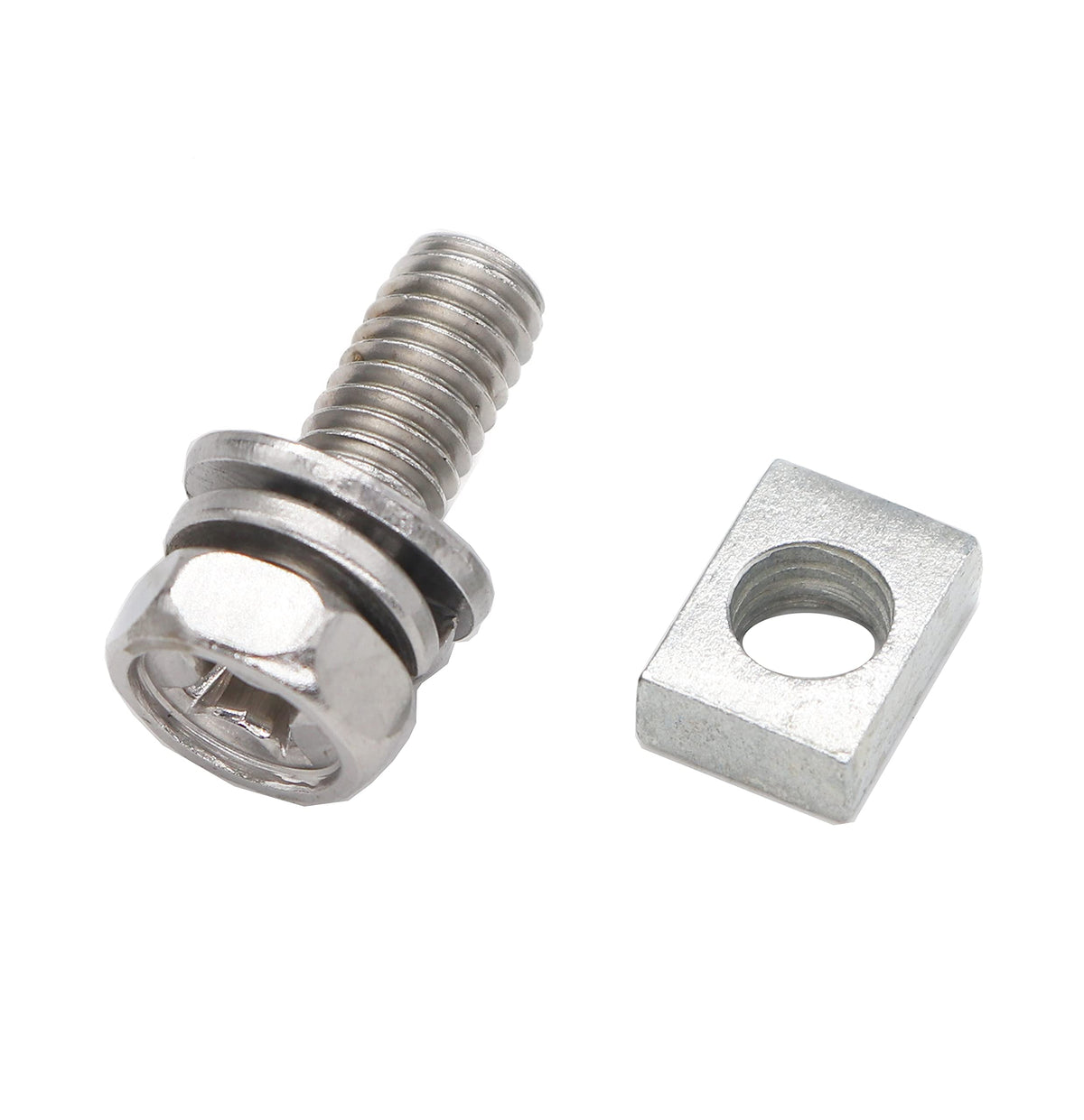 Binifimux Motorcycle Battery Terminal, M6 X10Mm Battery Bolt Square Nut Kit For Boat, Atv, Stainless Steel 304, Pack Of 6 Set