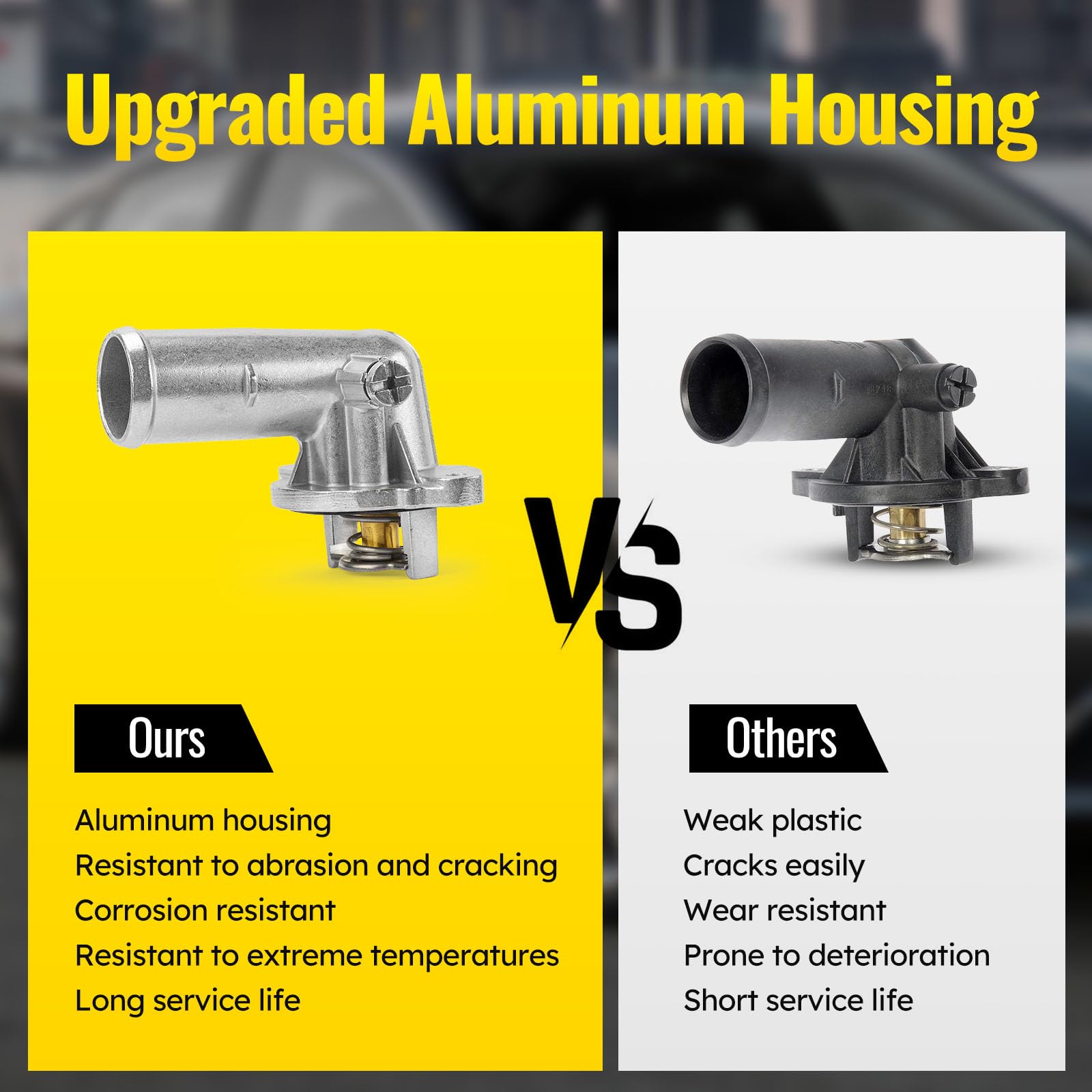 Upgrade Aluminium Thermostat Housing Assembly and Engine Coolant Crossover Water Outlet Pipe for Dodge Durango 2011-2015 Jeep Gr