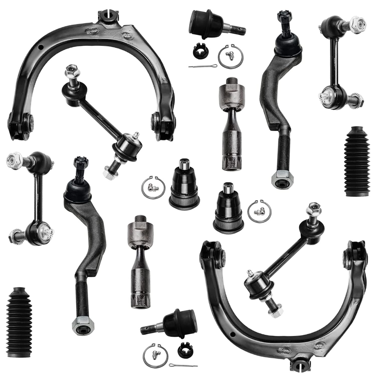 Detroit Axle - 16pc Front End Kit for Chevy Trailblazer GMC Envoy 2 Upper Control Arms 4 Upper & Lower Ball Joints 4 Front Rear 