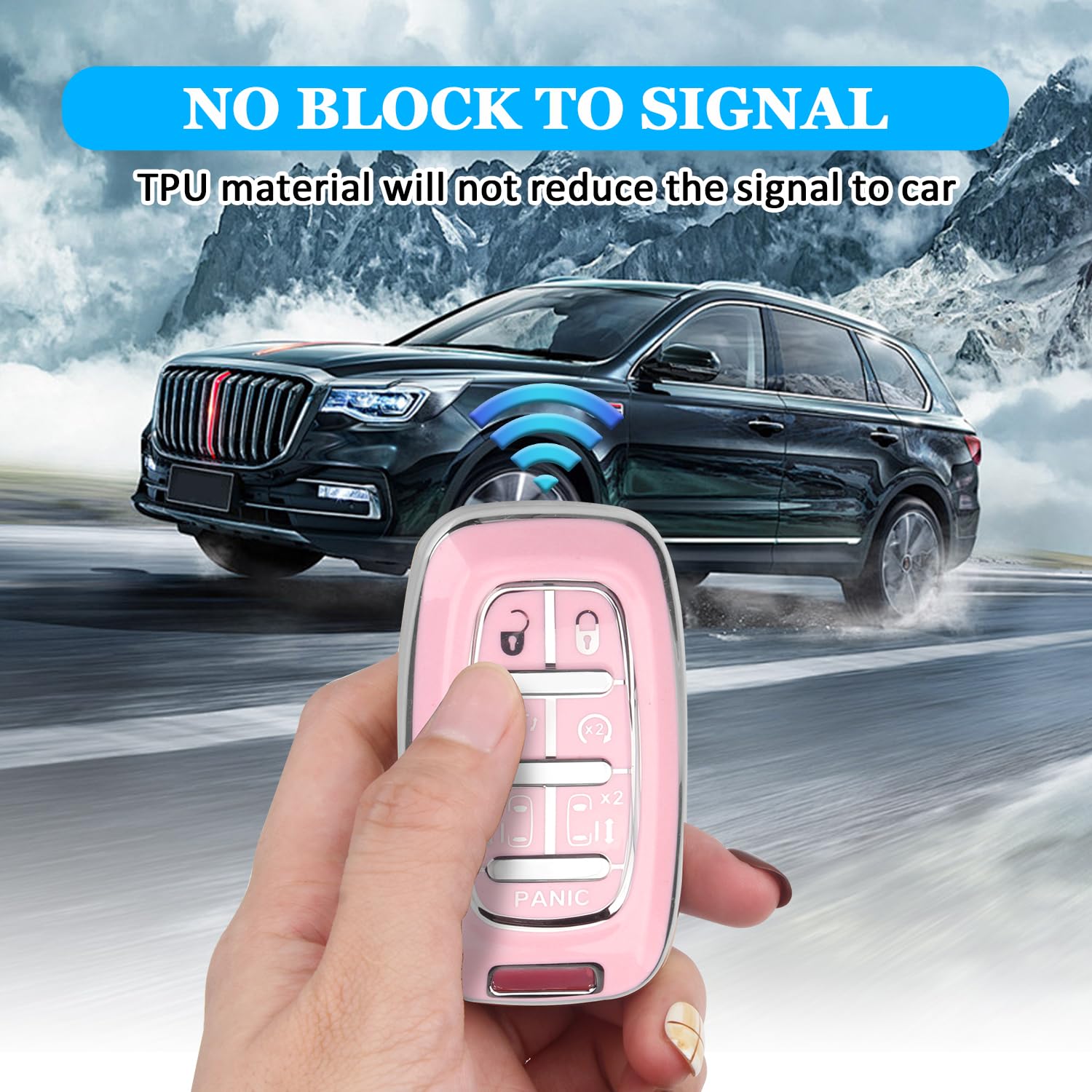 Mild East Key Fob Cover Fit For Chrysler Pacifica, 7 Button For 2017-2025 Touring, Pinnacle, Limited, Voyager, 2020 Proximity, S