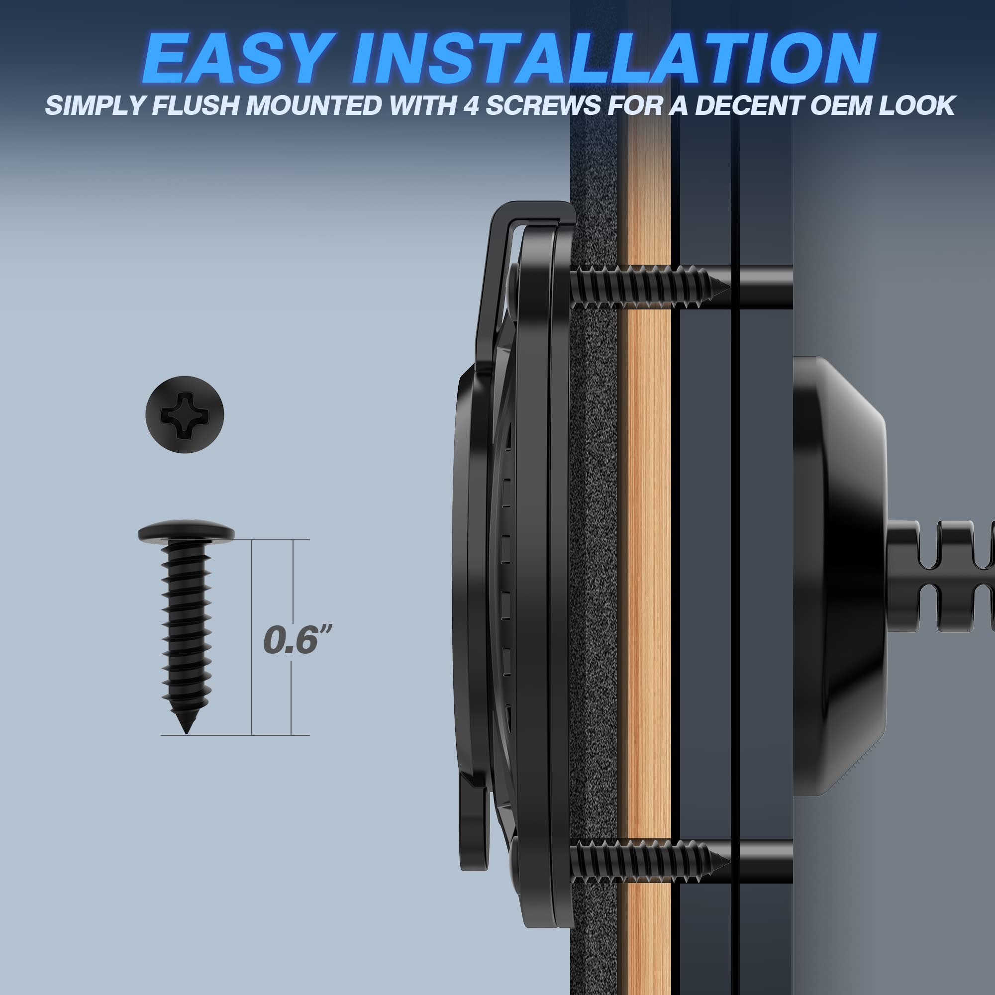 Mictuning 13Amp 125V Ac Port Plug With 16' Integrated Heavy Duty Extension Cord And Water-Resistant Cap - Black