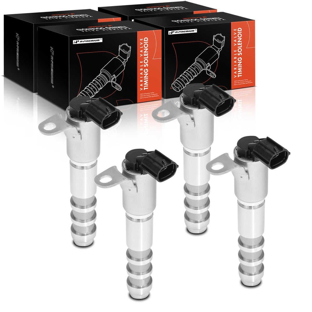 A-Premium 4-PC Engine Variable Valve Timing (VVT) Solenoid Compatible with Chevrolet Equinox Malibu Traverse Impala & GMC Terrai