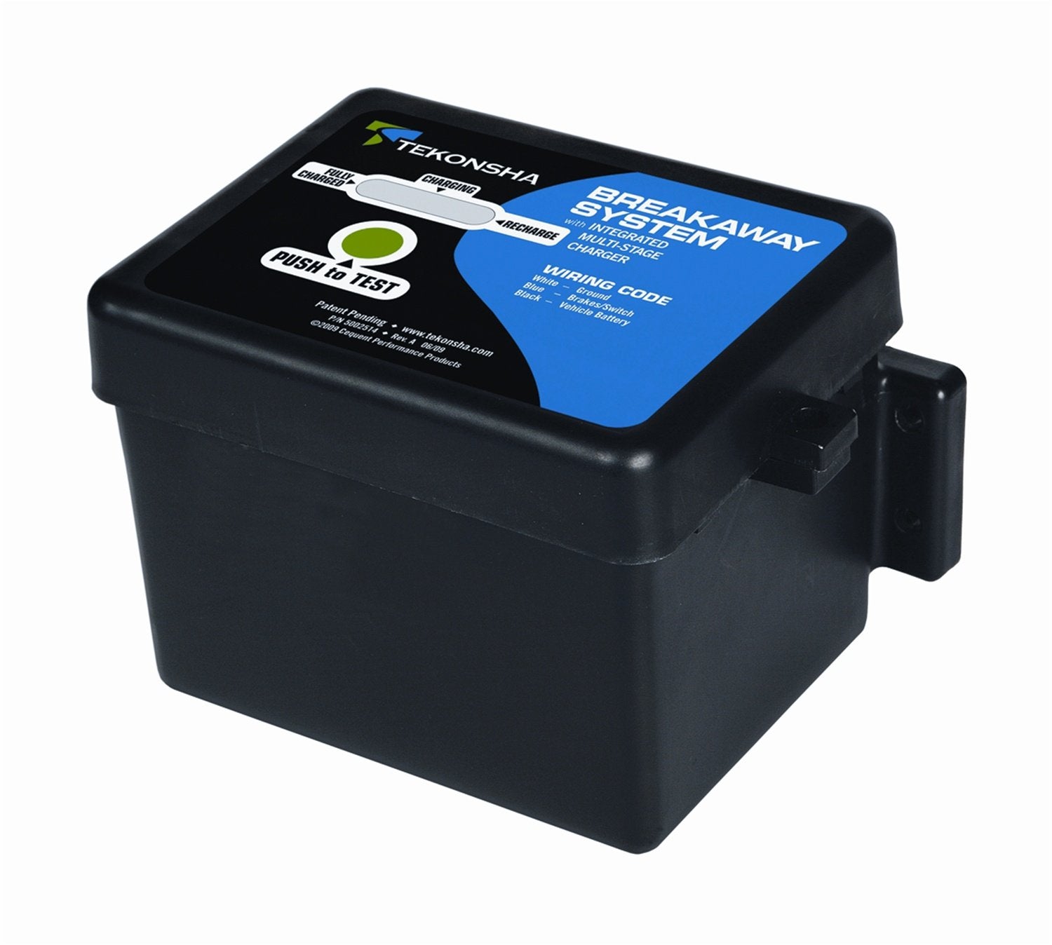 Tekonsha 50-85-313 Shur-Set Iii Breakaway System With Led Test Meter, Battery, Breakaway Switch And Charger - Black