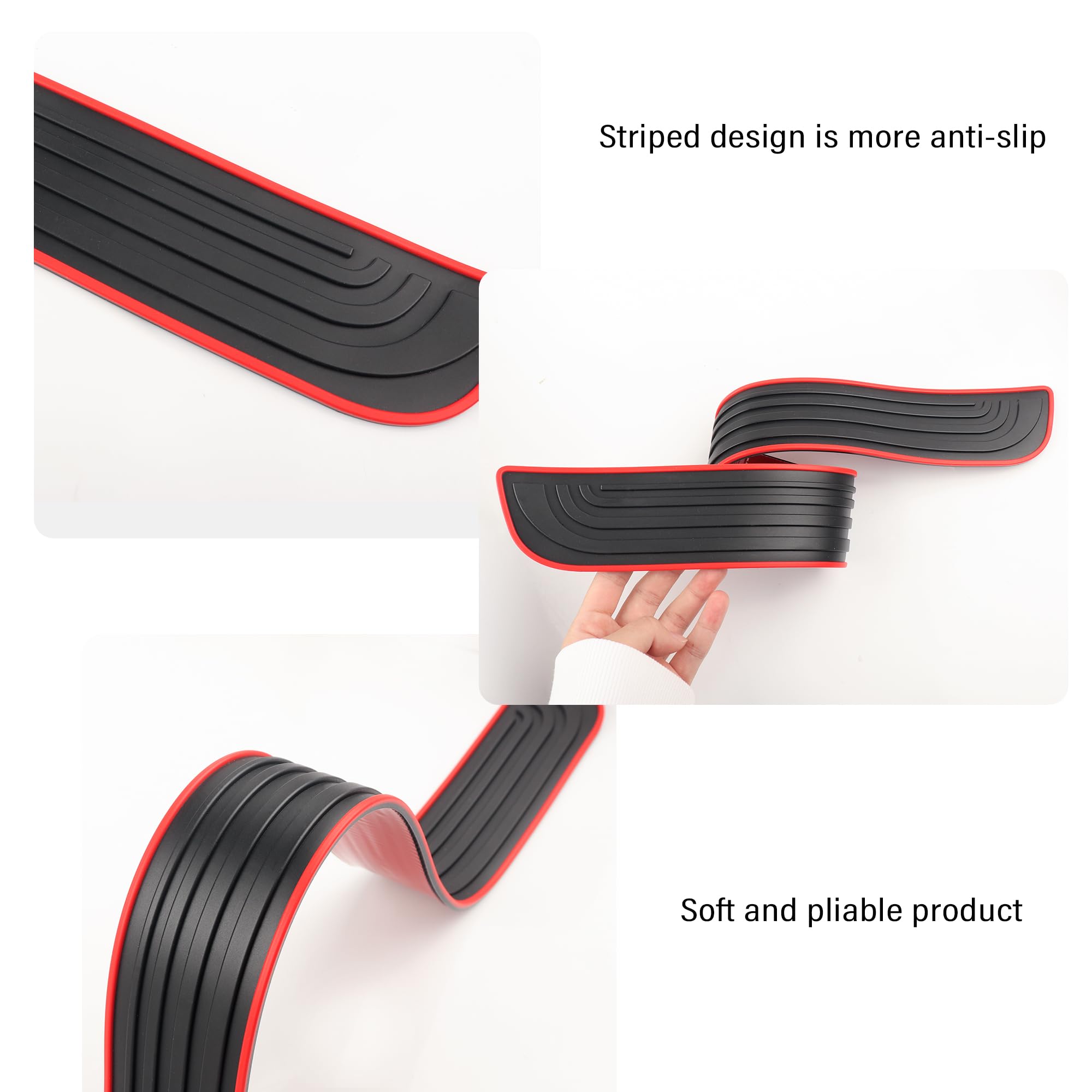 4PCS Car Door Sill Protector,Anti-Scratch Rubber Car Door Protector Edge Guards for Door Steps,Universal Waterproof Door Thresho