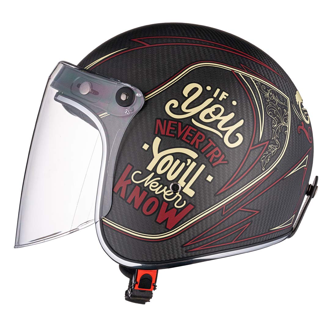 VCOROS Universal 3-Snap Flip Up Visor Shield Lens for Retro Open Face Motorcycle Helmet (Clear)