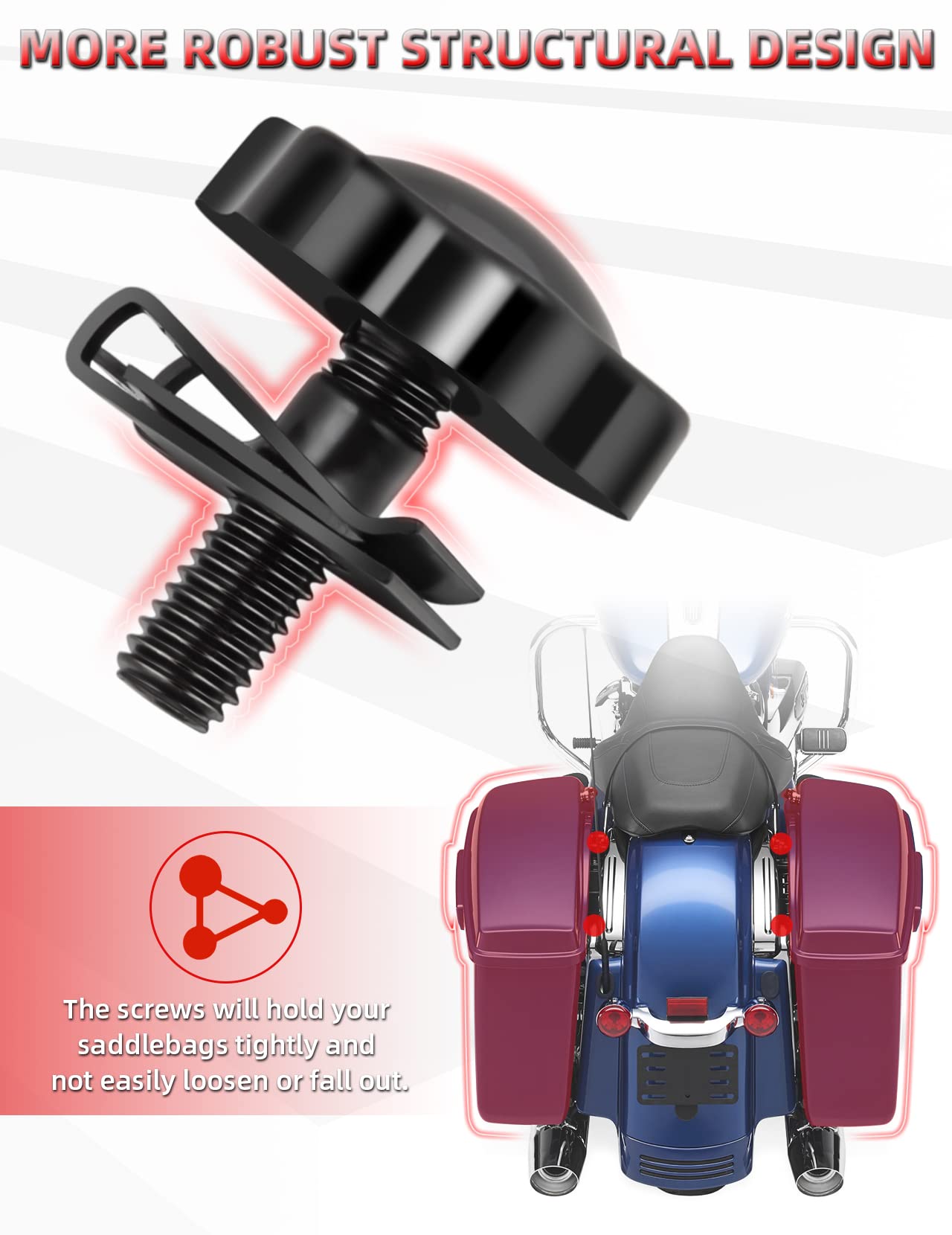 Amazicha Theft Deterrent Saddlebag Locks Saddle Bag Lock Black Fit For Harley Davidson Touring Street Glide, Electra Glide, Road King, Road Glide 1988-Later