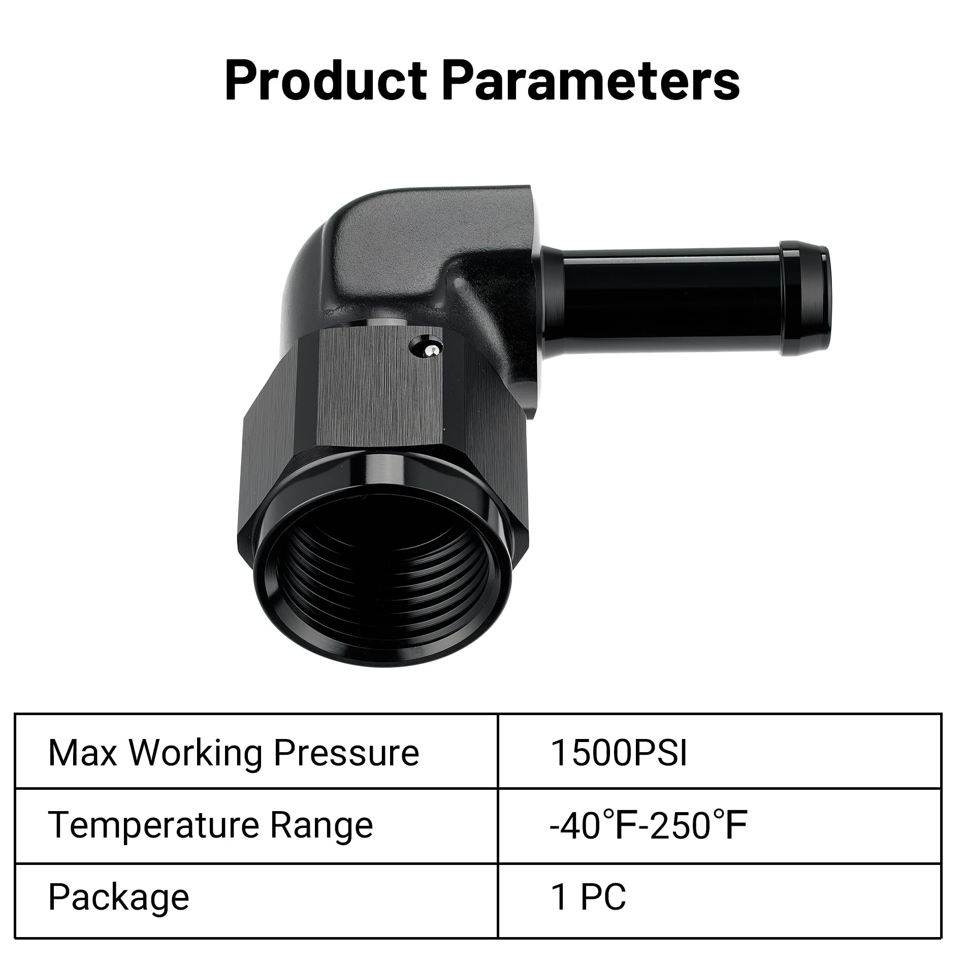 EVIL ENERGY 8AN Female to 3/8 '' Barb Hose Fitting 90 Degree Swivel