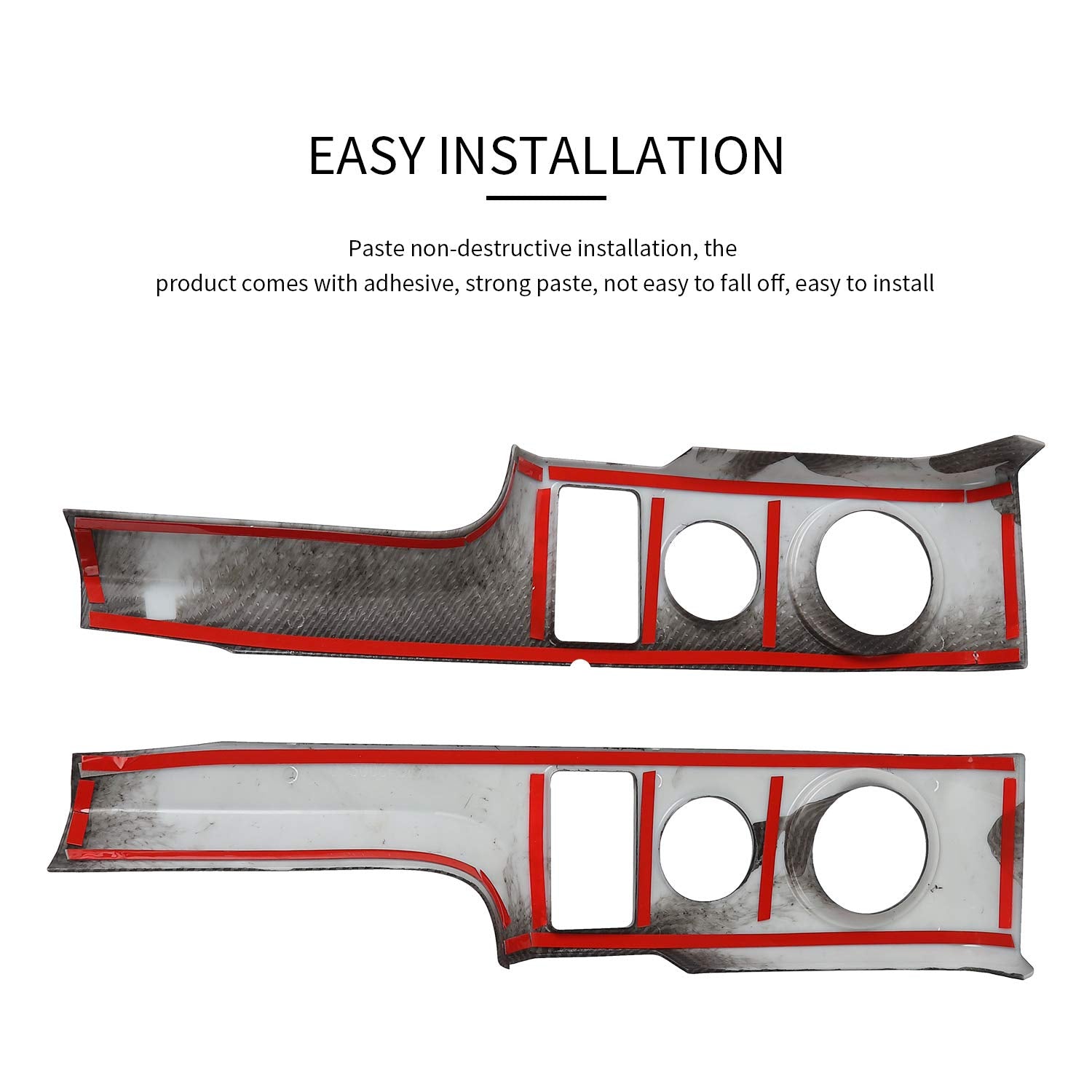 Voodonala Central Console Panel Frame Outlet Vent Trim For Ford F150 Raptor 2009-2014(Carbon Fiber Black) 2Pcs