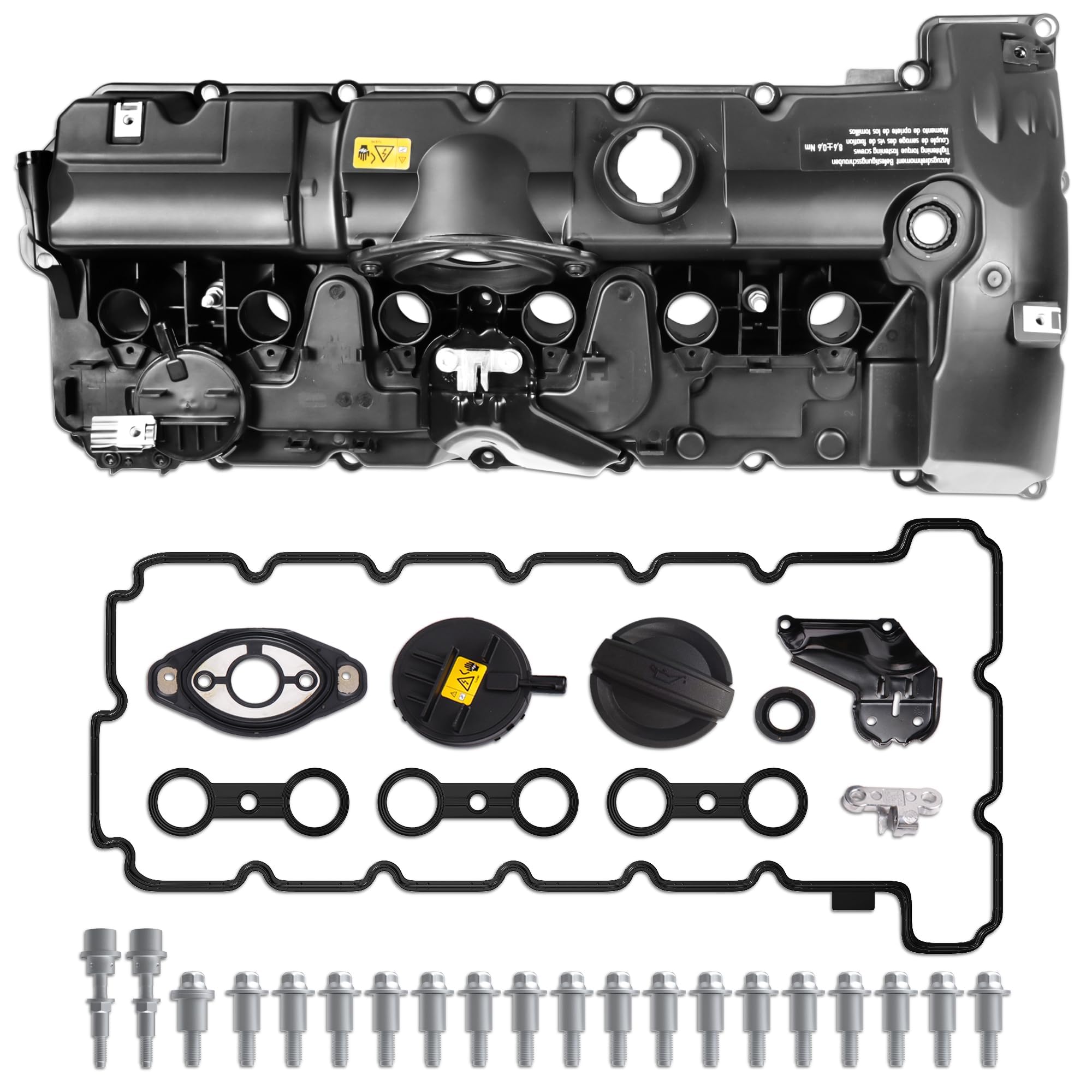 MOSTPLUS 11127552281 Engine Valve Cover Compatible with BMW N52 E70 E82 E90 E91 Z4 X3 X5 128i 328i 528i
