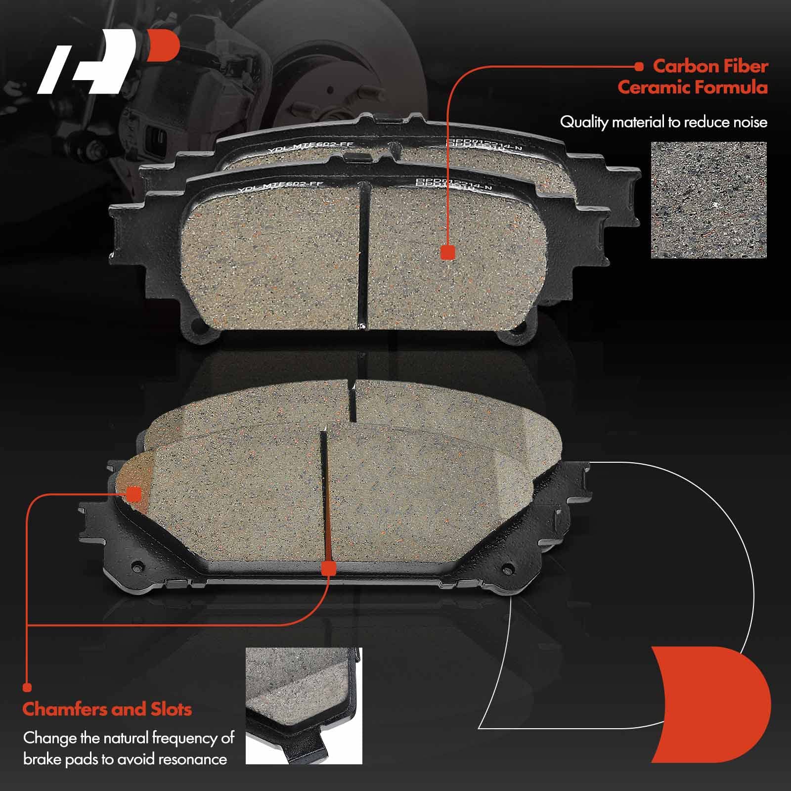 A-Premium Front And Rear Ceramic Disc Brake Pads Set Compatible With Select Lexus And Toyota Models - Rx350, Rx450H 2010-2015, H