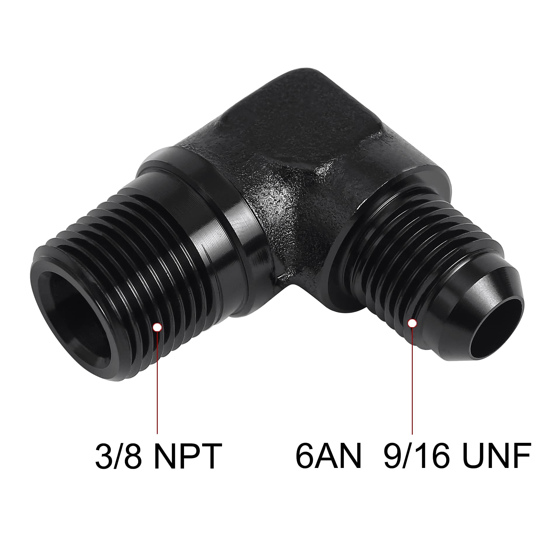 Evil Energy 6An To 3/8'' Npt Male 90 Degree Fitting Adapter Aluminum