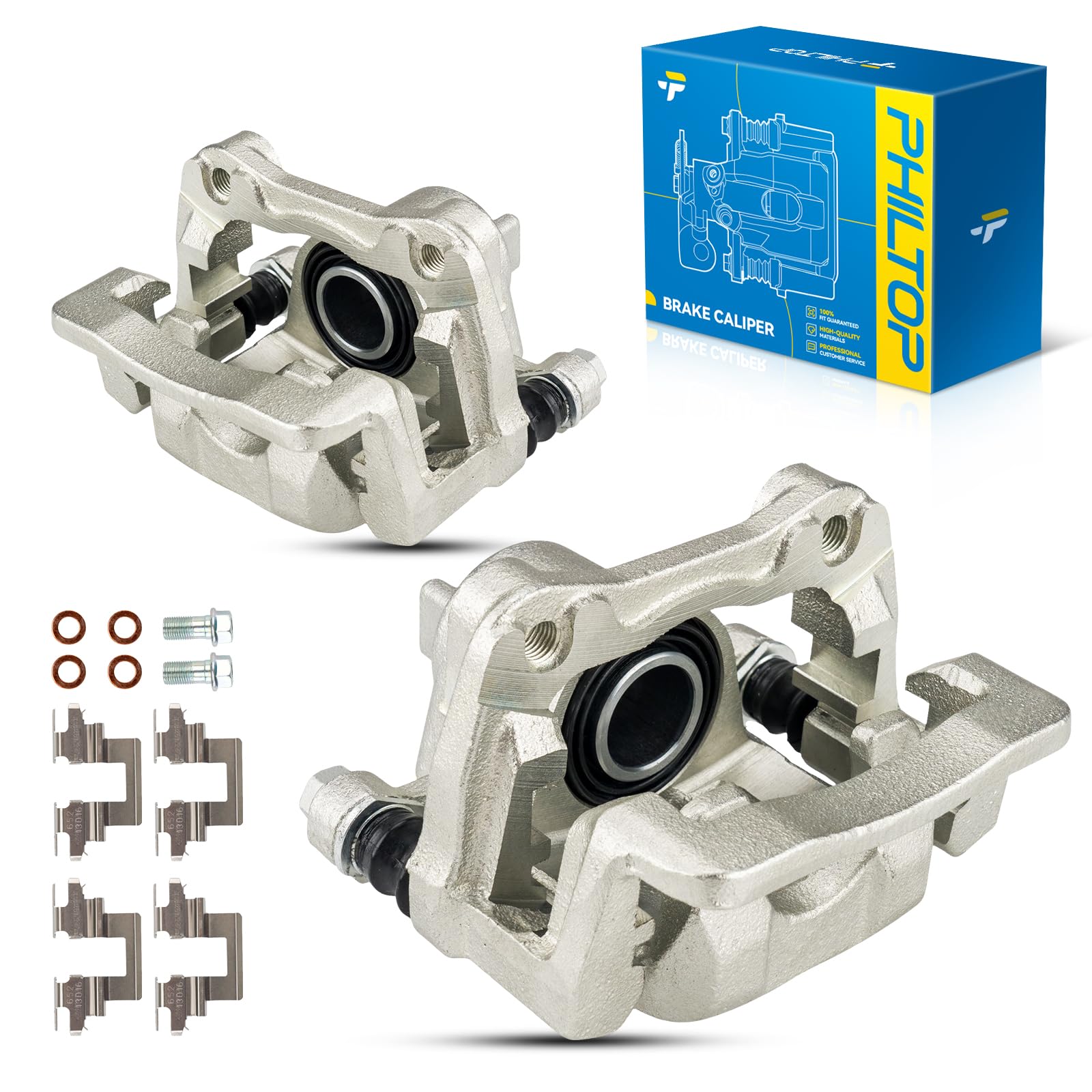 Philtop 19-B2675+19-B2674 Rear Disc Brake Caliper Assembly Replacement For 2003-2008 Honda Pilot, 2001-2006 Acura Mdx, 19B2675+1
