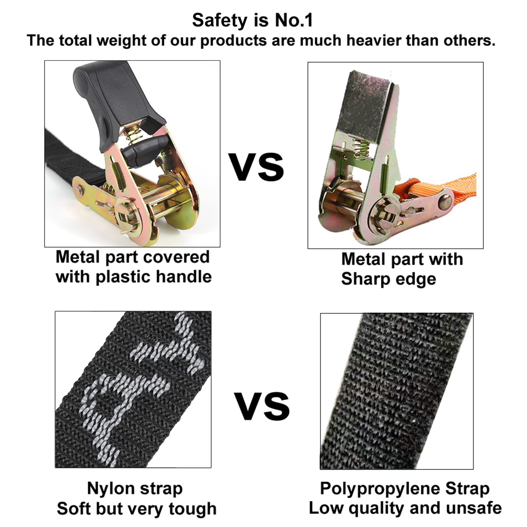 Ayaport Endless Ratchet Strap 1 inch 10 feet 2500LBS Break Strength (no Hook) Small Short Ratcheting Tie Down Motorcycle Car Roo