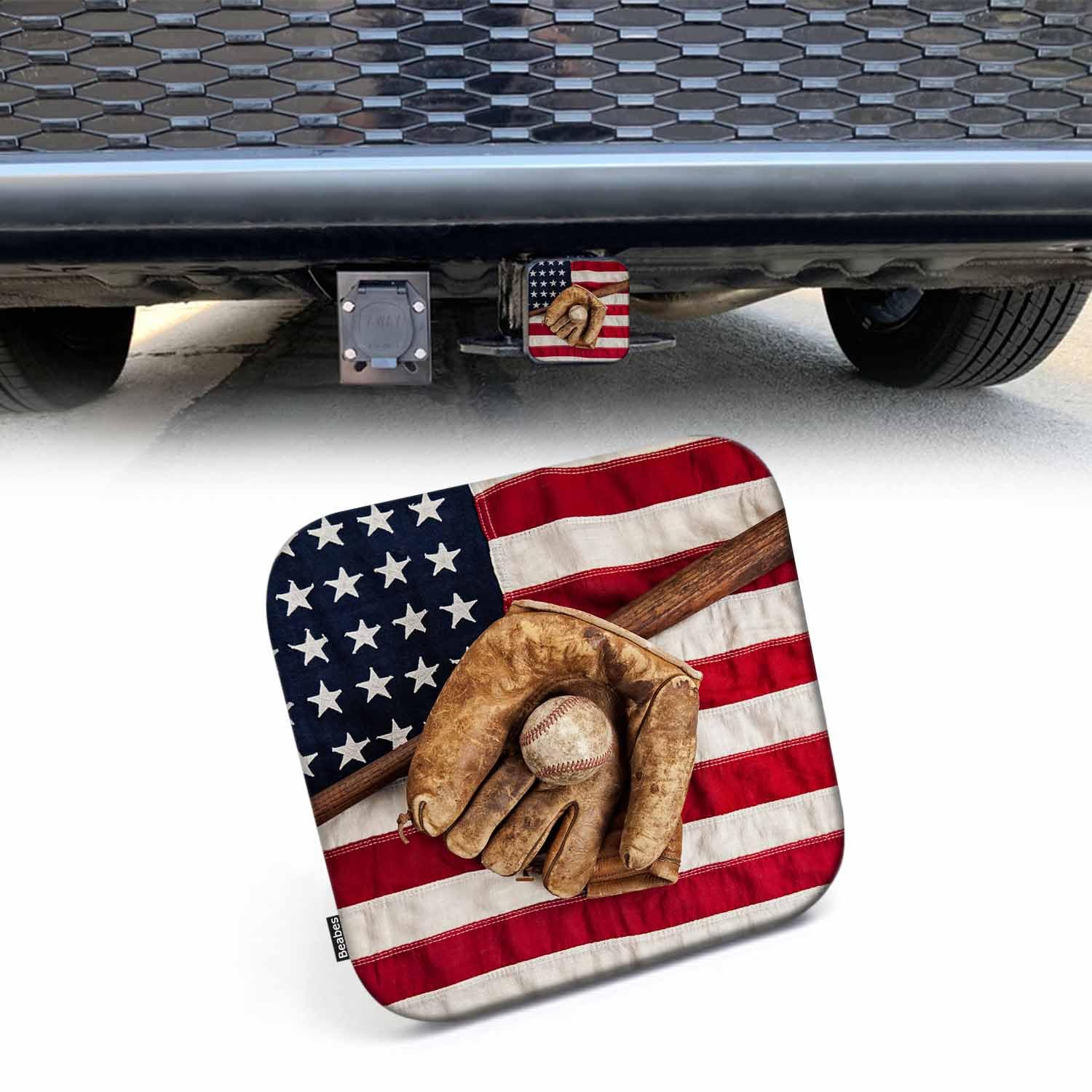 Beabes Hitch Receiver Cover Horse, Wild Stallion Horse in Sand Dust 2 Compatible with Trailer Hitch Tube Cover Plug Cap, Rubber 