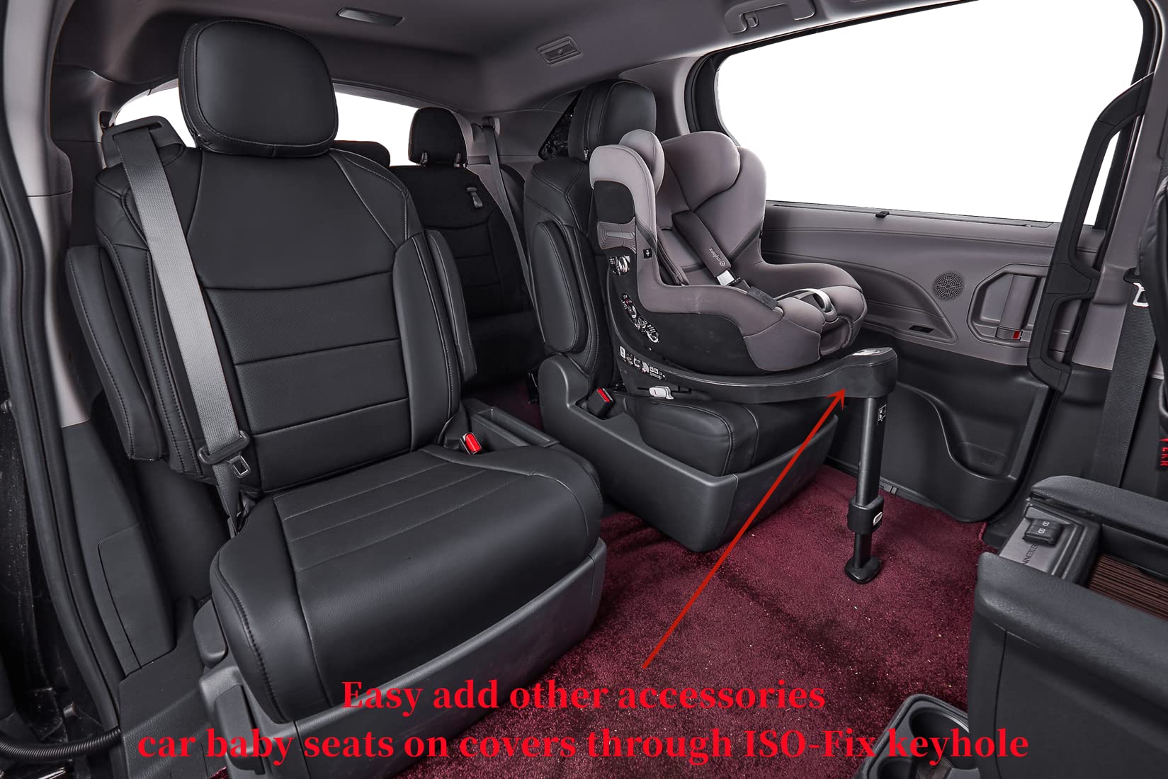 coverdream Custom Seat Covers for Select Toyota Sienna LE & XLE (8 Seats) 2021 2022 2023 2024,Full Coverage Leather Seat Protect