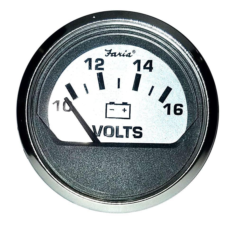 Faria Beede Instruments Spun Silver 2'' Voltmeter