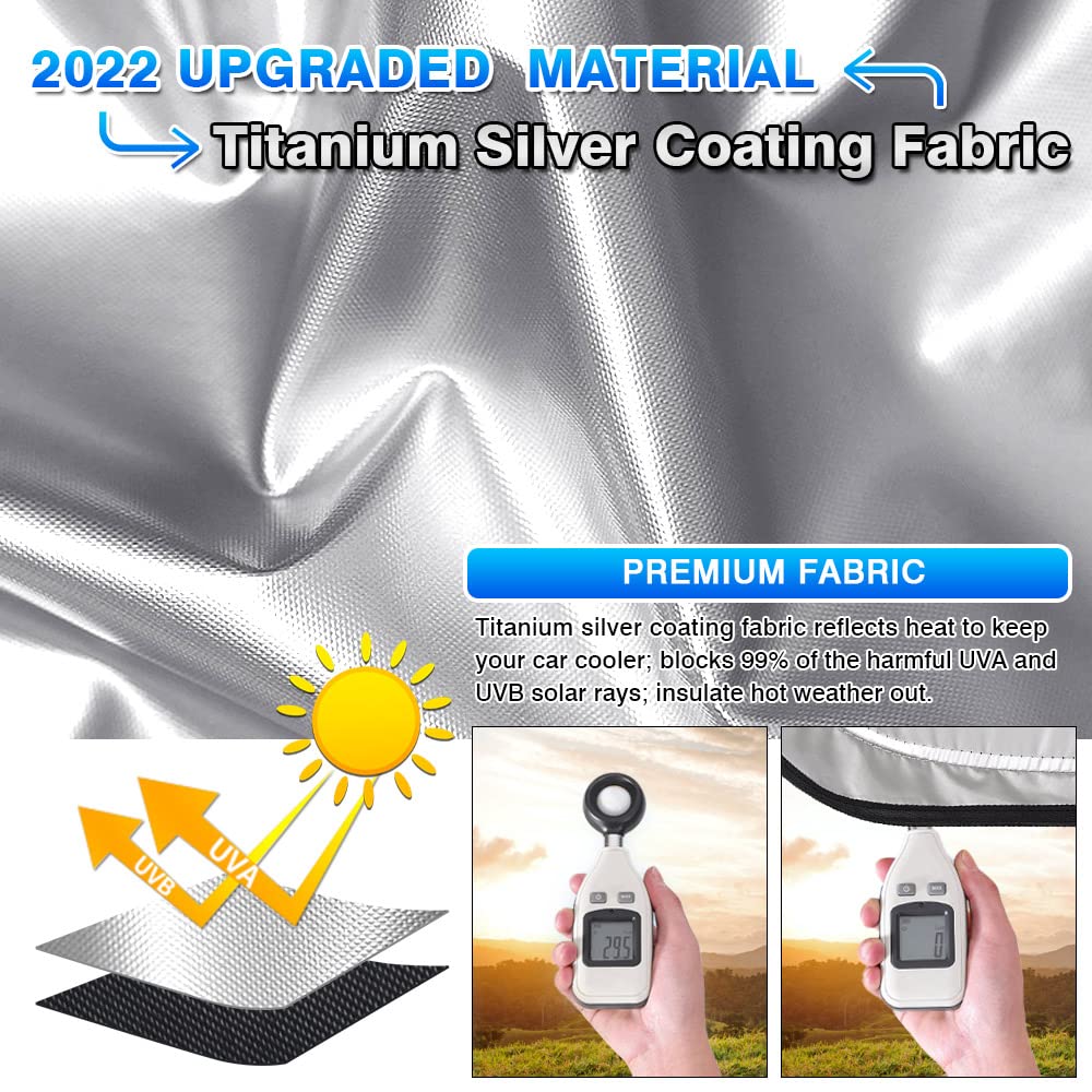 T Tgbros Windshield Sun Shade Custom Fit For 2022-2023 2024 2025 Nissan Frontier Accessories Foldable Sun Shield Reflective Poly