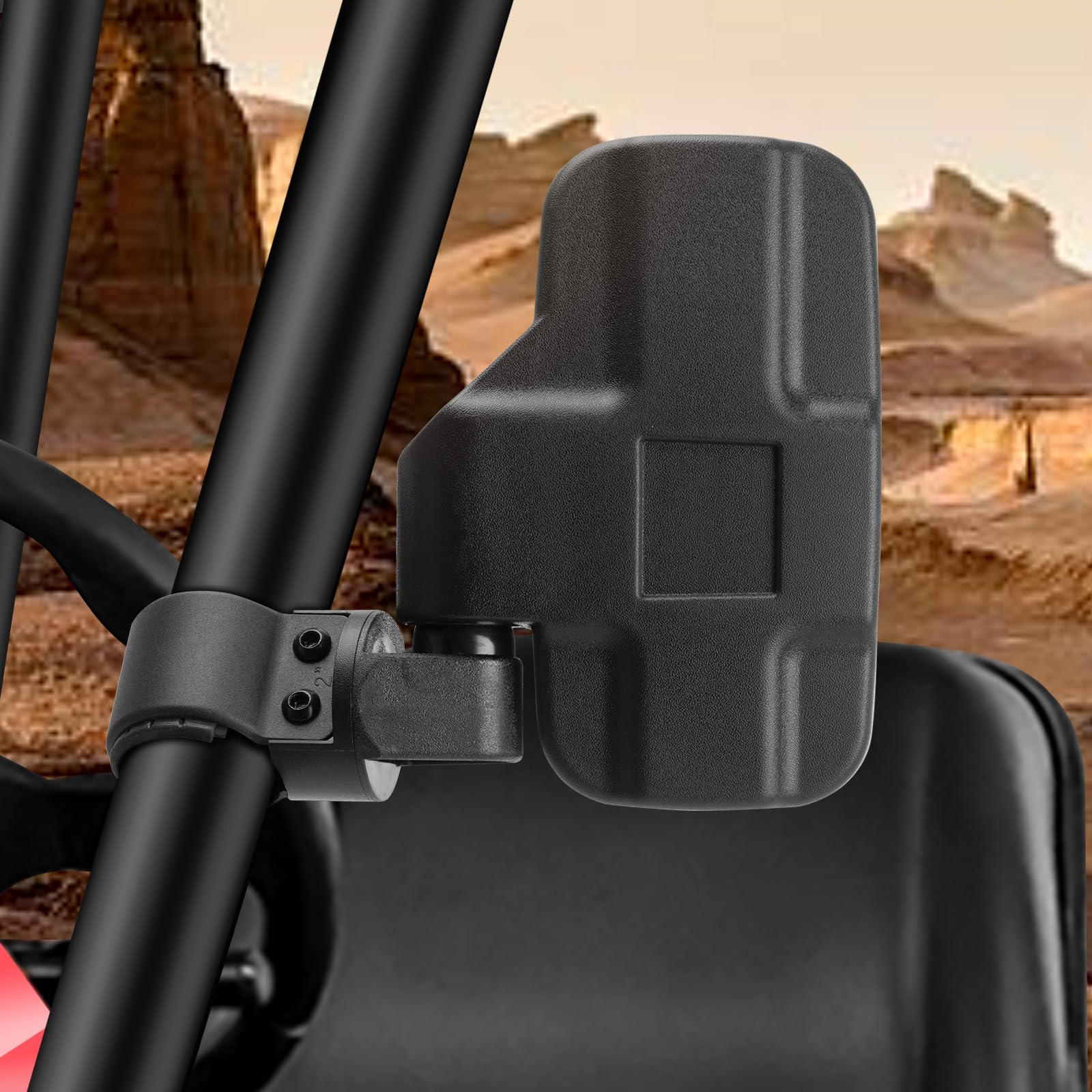 Utv Mirrors, Utv Side Mirrors Compatible With 1.6-2 In Roll Cage Pioneer Polaris Rzr 900 1000 Can Am Kawasaki Mule Rhino Yxz Zforce Shatter Proof Tempered Glass