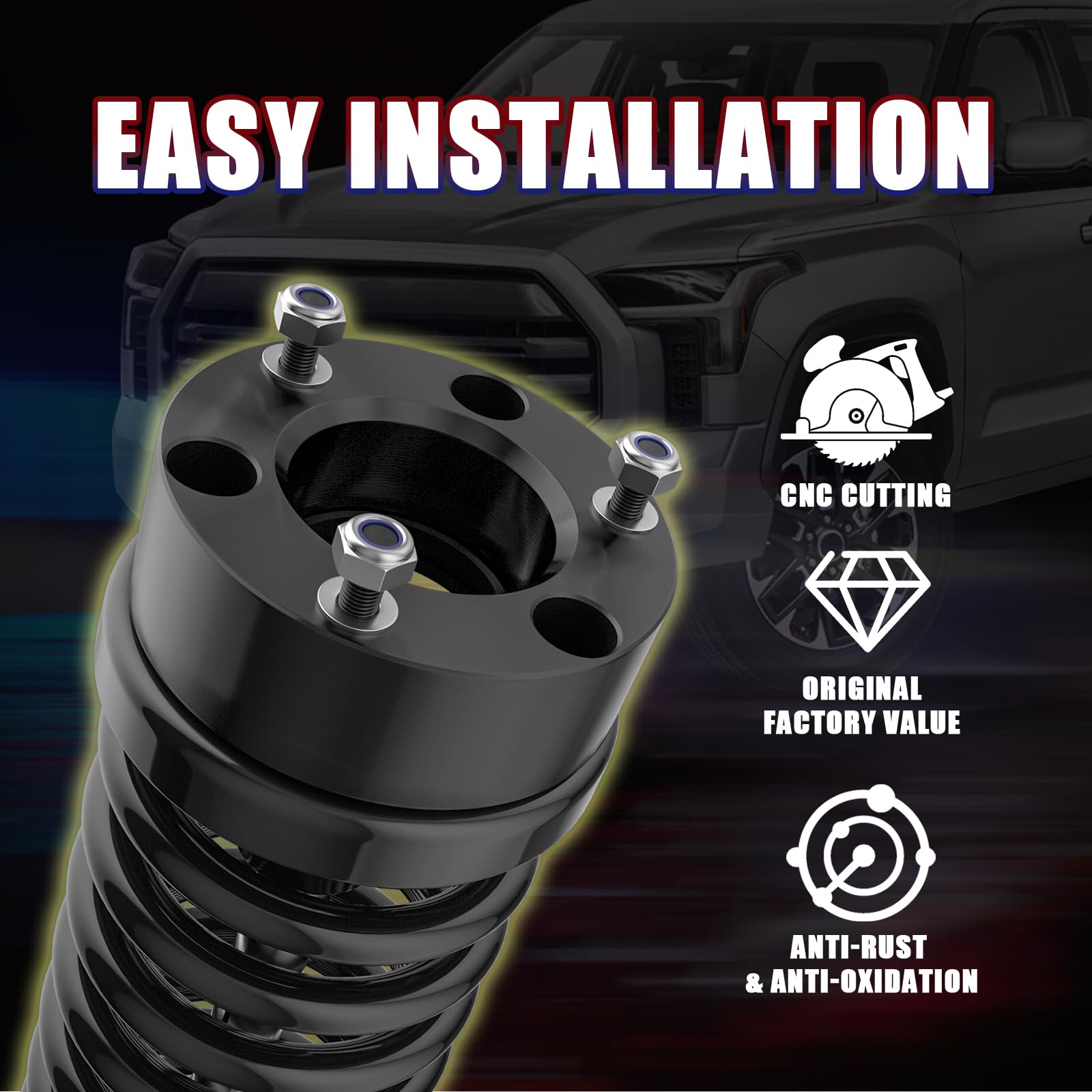 Flycle 3'' Leveling Lift Kit, 3 Inch Front Leveling Kit Compatible With 2007-2024 Silverado/Sierra 1500, Raise Your Vehicle 3 In