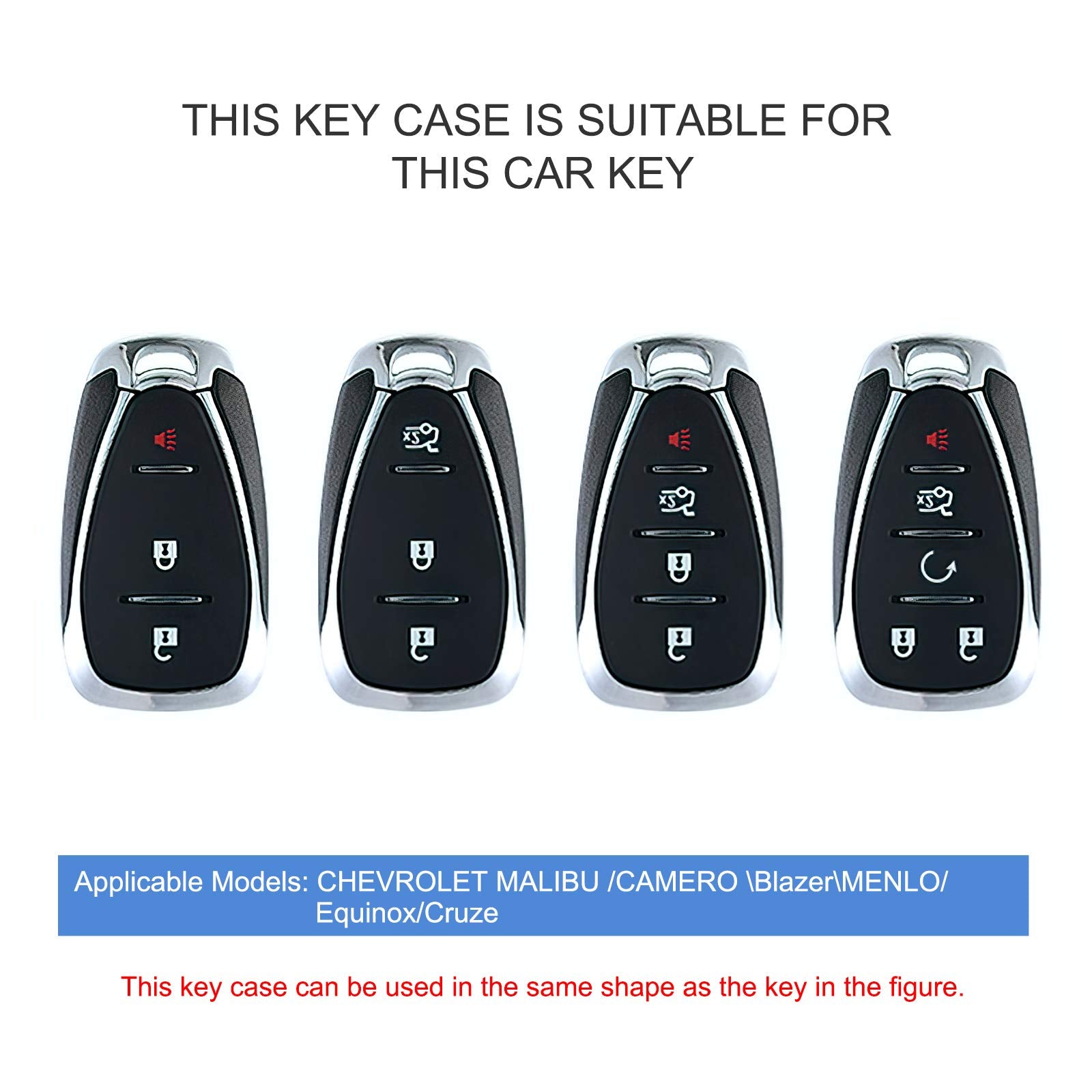 Elohei For Chevy Key Fob Cover Case Shell Cover Tpu Protector Holder For Chevrolet 2020 2019 2018 2017 2016 Chevy Malibu Camaro