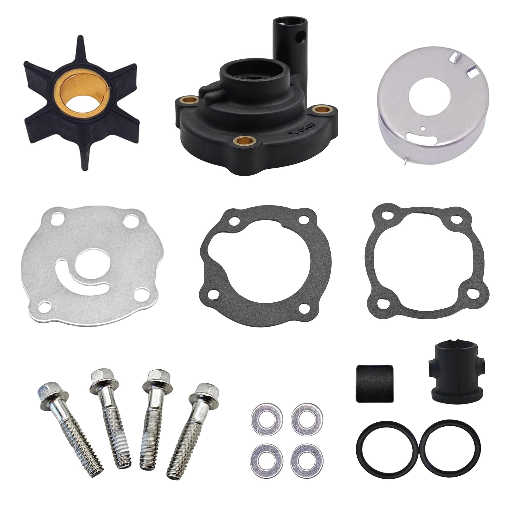 Ghmarine 395270 Water Pump Impeller Kit For Johnson Evinrude 14 25 28 Hp Outboard Engines Gearcase Repair 395271 18-3383 12060