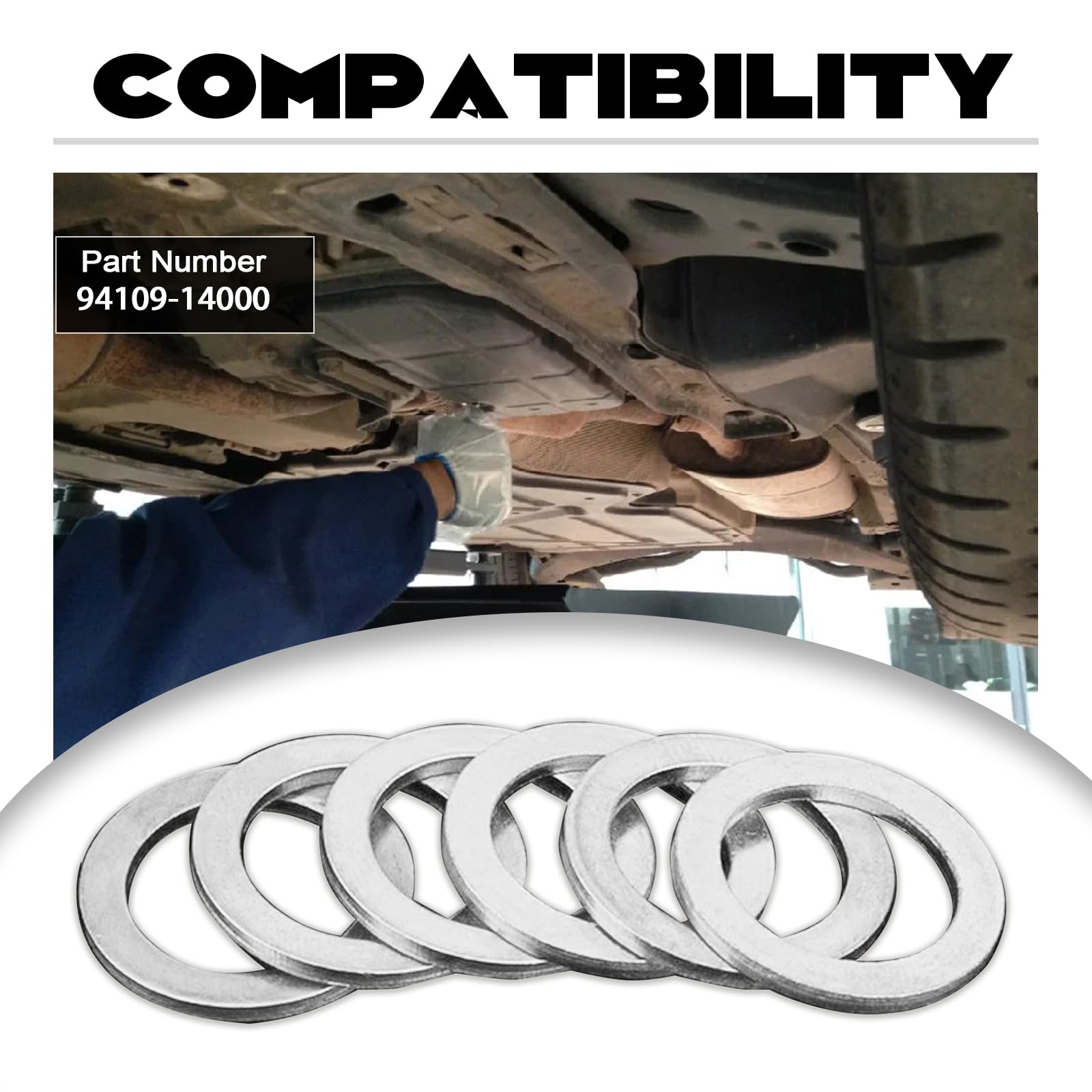 NTNEV 24 Pieces Oil Drain Plug Gasket Washer, Aluminum Seal, Crush Washer Oil Drain Plug, OEM 94109-14000, Compatible with Honda