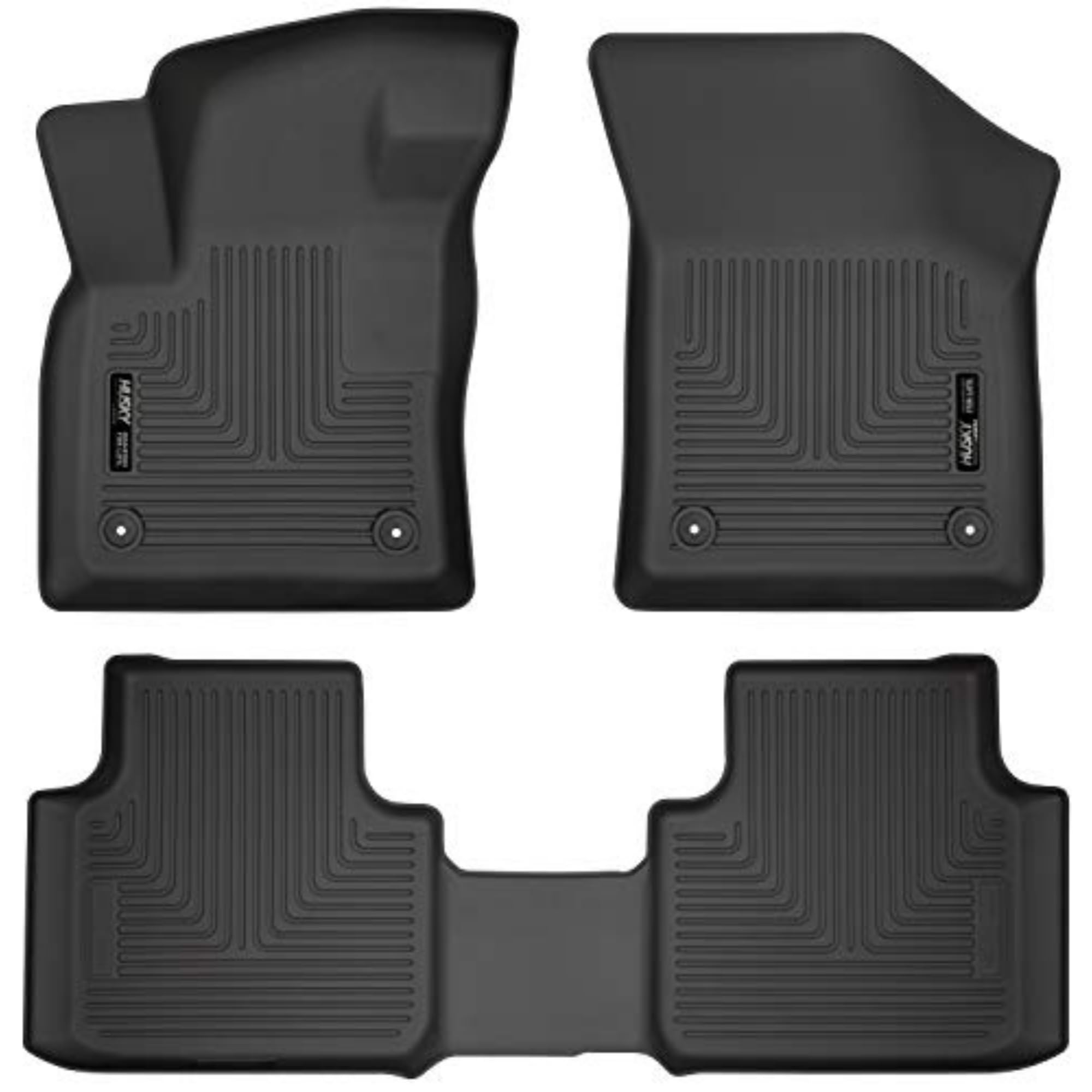 Husky Liners Weatherbeater Floor Mats | Fits 2018-2025 Volkswagen Atlas; 2020-2025 Volkswagen Atlas Cross Sport | Front & 2Nd Row, 3-Pc Black - 95661