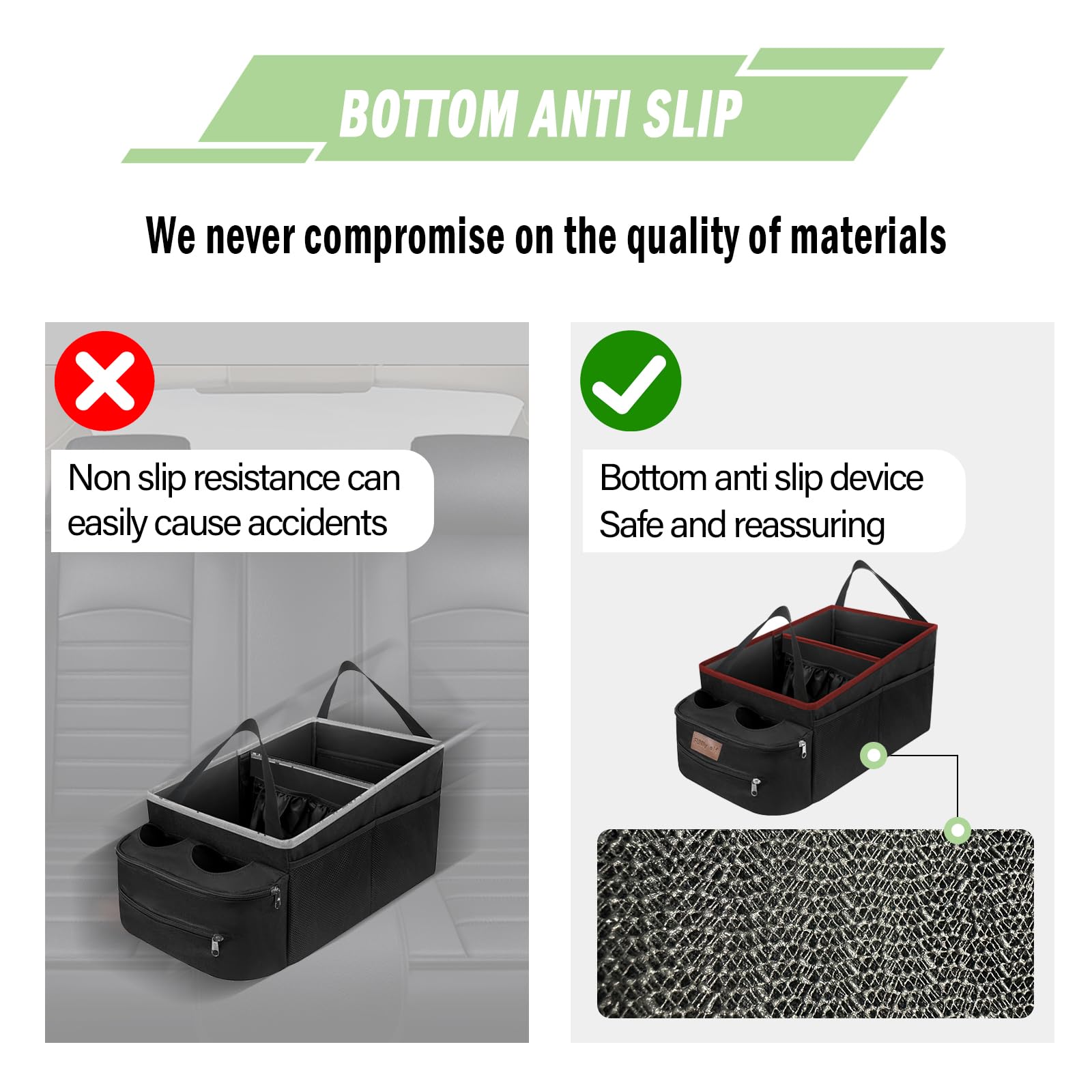 Funny Elf Car Seat Organizer - Passenger Seat Organizer, Collapsible Car Storage With Partitions & 4 Cup Holders For Front Seat