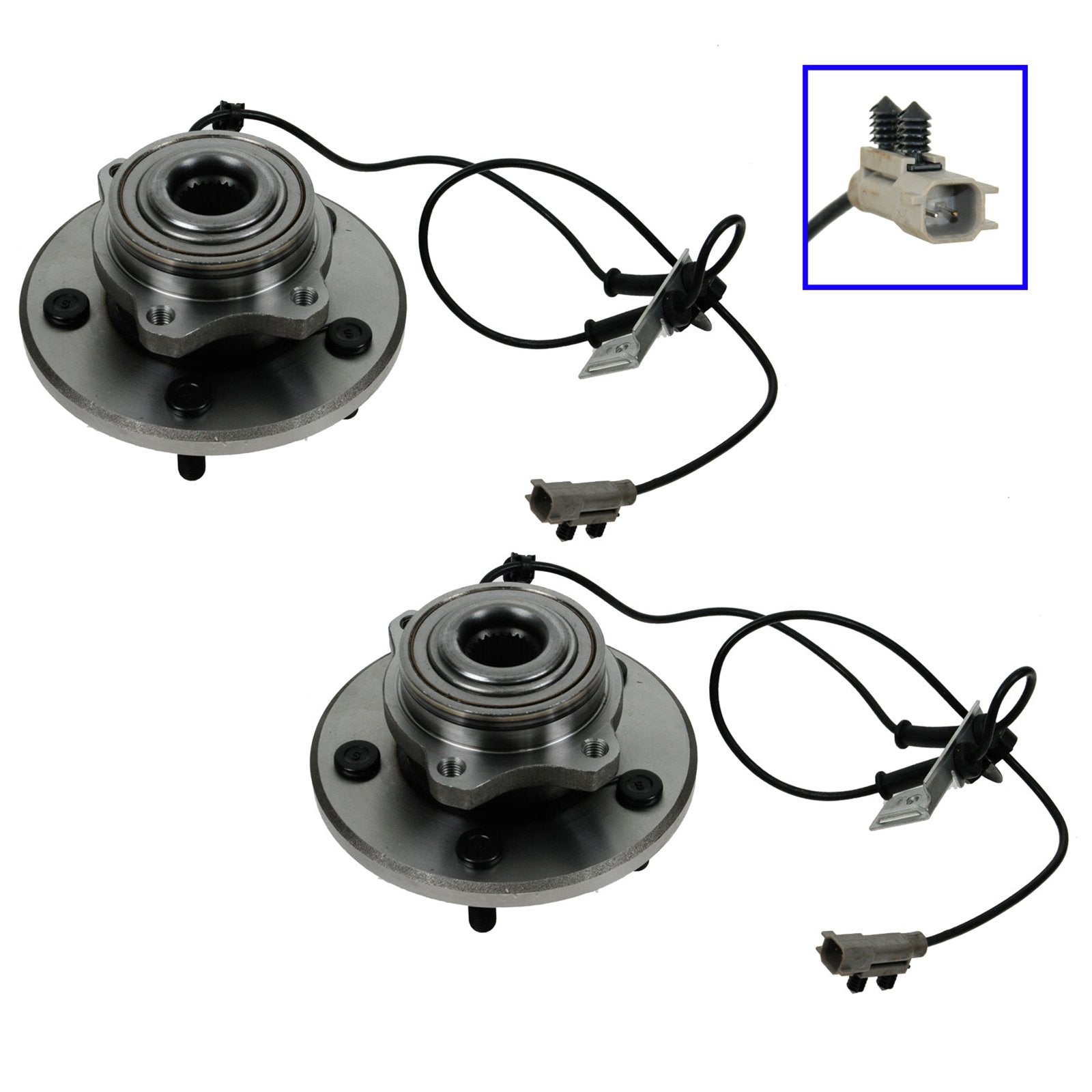 Trq Front Wheel Hub Bearings Assembly Set Compatible With 2004-2006 Chrysler Pacifica