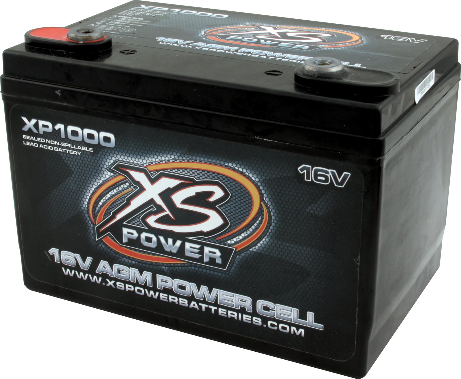 Xs Power Xp1000 Agm Series 2400 Max Amp 675 Cranking Amp 16V Battery With 3/8'' Stud Adapter And 10.25'' Hardware
