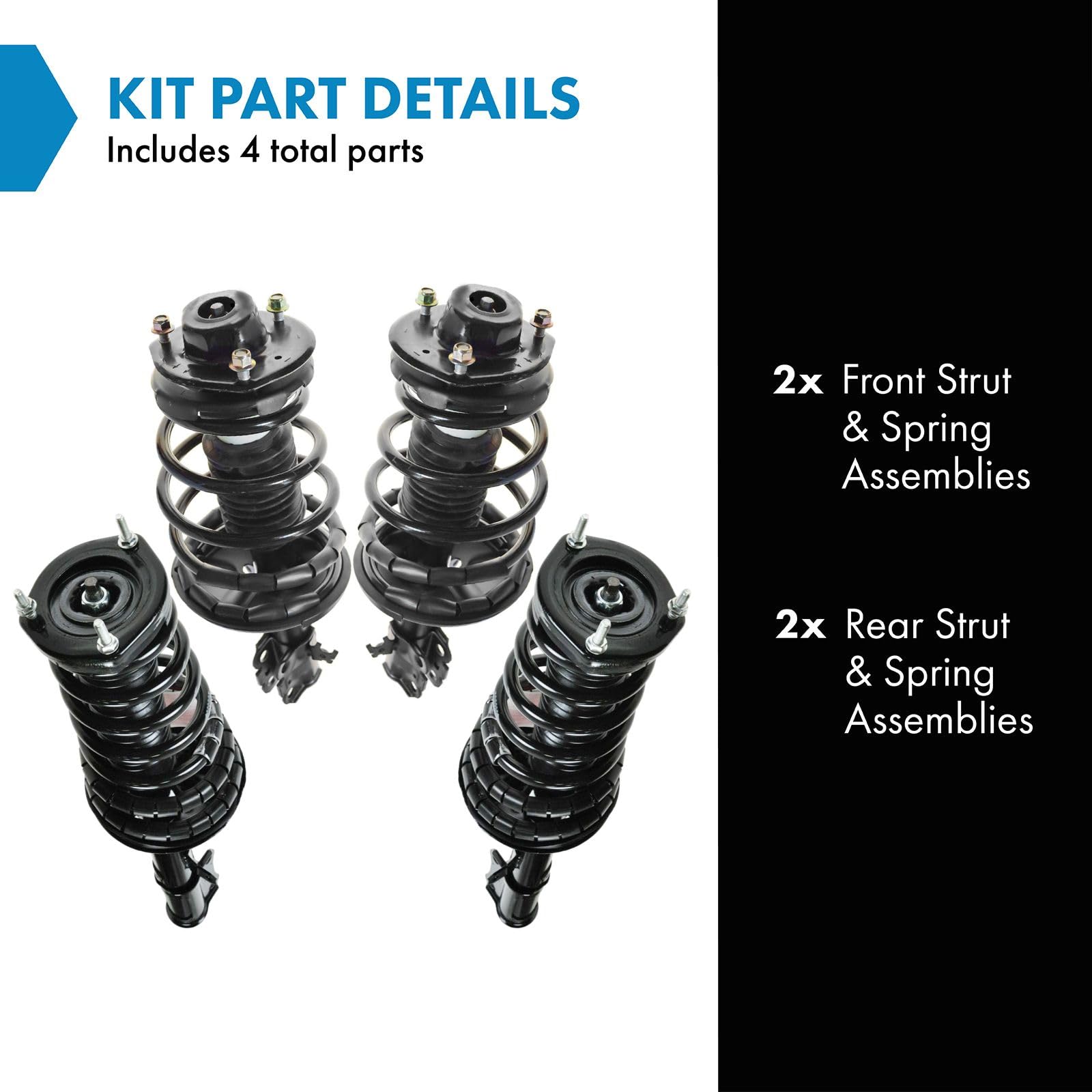 Trq Front And Rear Strut & Coil Spring Assembly Set Driver & Passenger Sides Compatible With 97-01 Toyota Camry 99-01 Solara