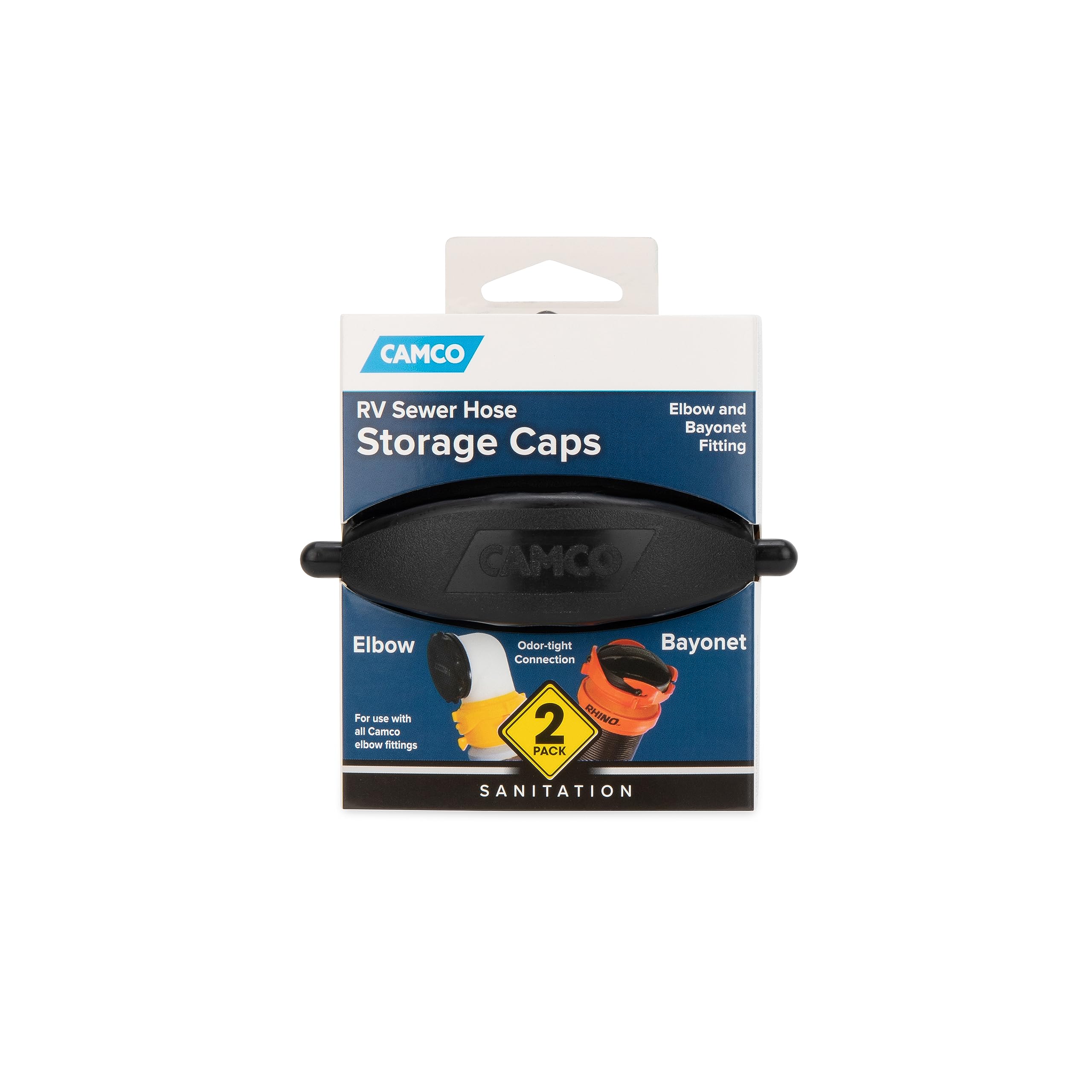 Camco 39753 Rv Sewer Hose Storage Caps (1 Bayonet, 4In1 Cap)
