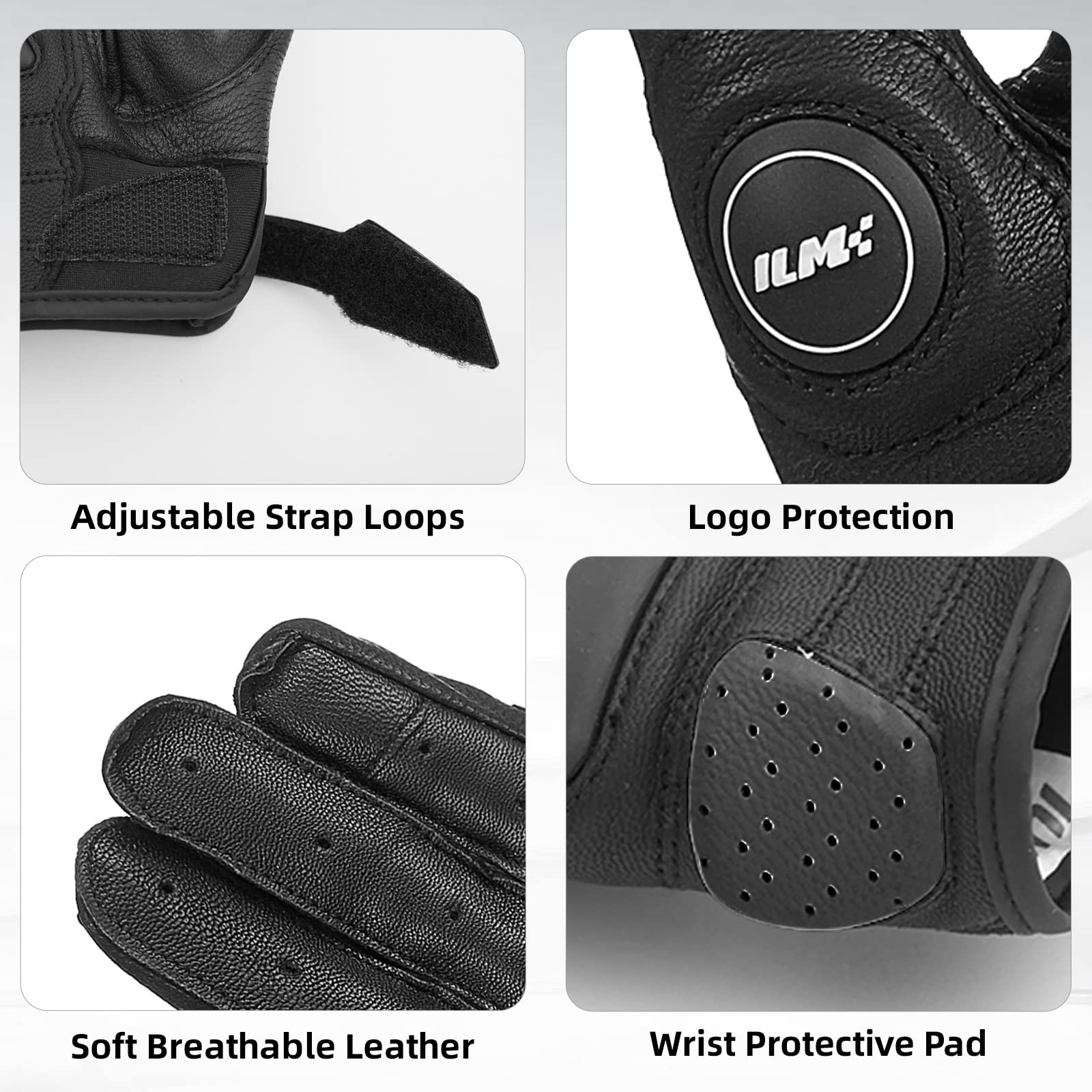 Ilm Air Flow Leather Motorcycle Gloves Touchscreen For Men And Women Model-Grc01 (Xxl, Black)