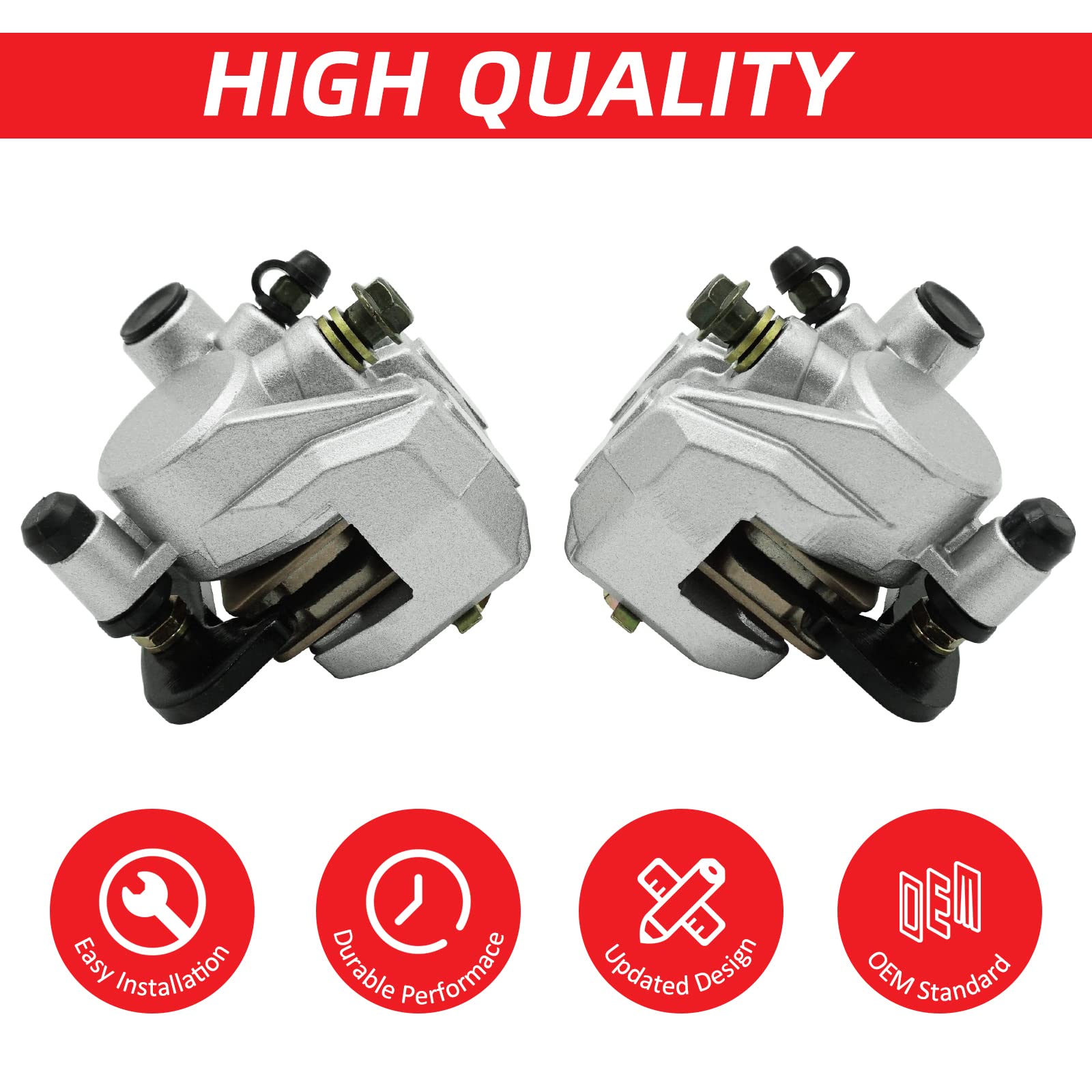 M Mati Front Left Right Brake Calipers W/Pads For Kawasaki Prairie 300 Kvf300 Prairie 360 Kvf360 Prairie 400 Kvf400 43080-5135 4