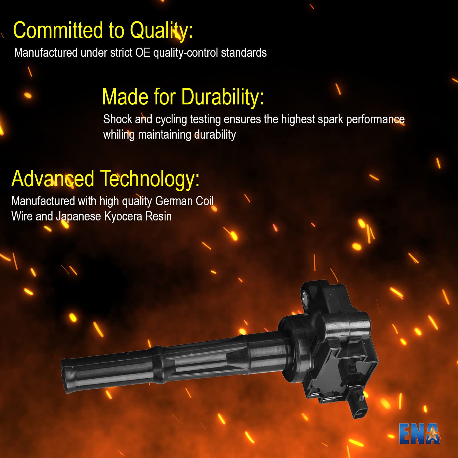 Ena Set Of 3 Ignition Coil With 6 Iridium Spark Plug And Wire Set Compatible With Toyota 4Runner T100 Tacoma Tundra 1995-2004 3.