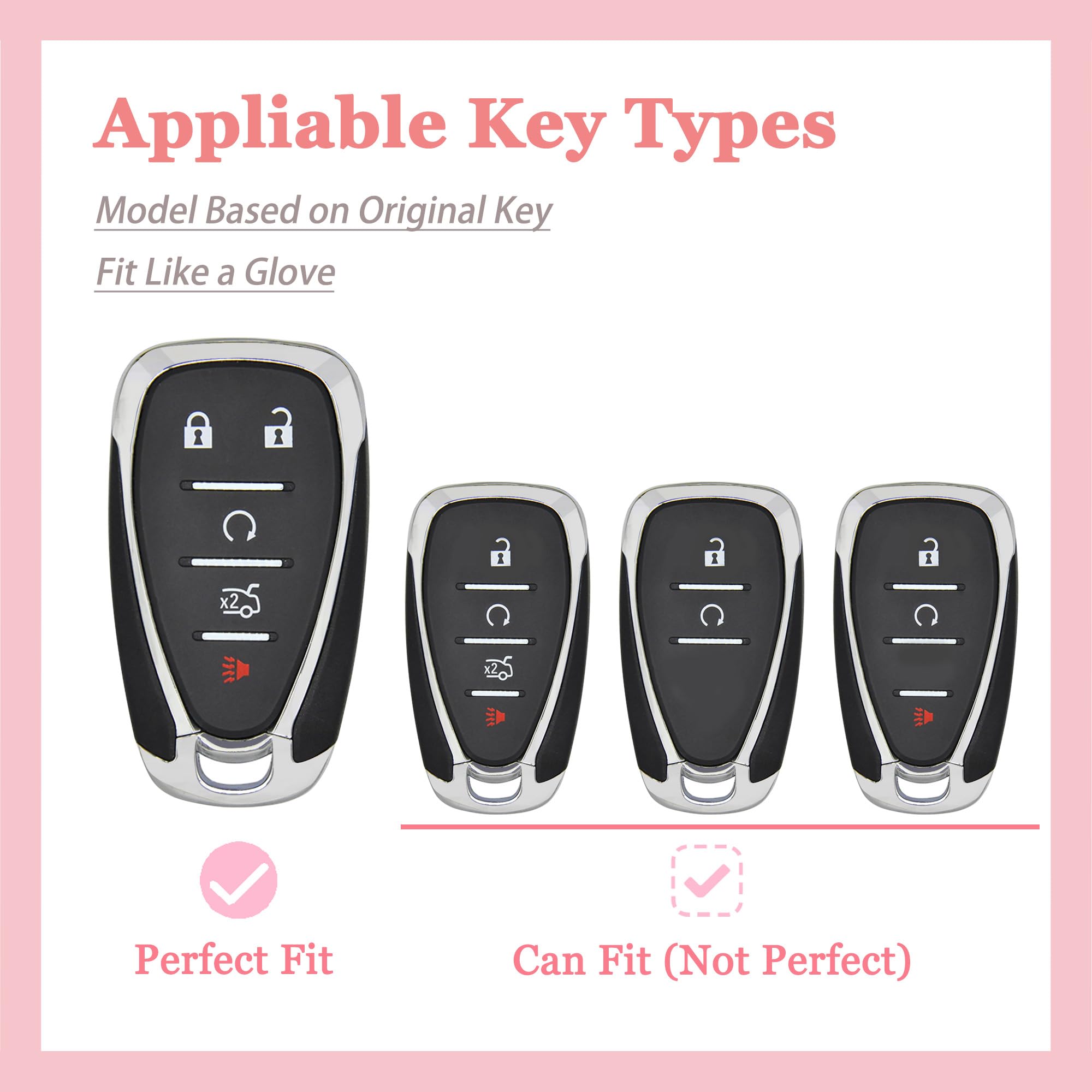 for Chevy Key Fob Cover - Soft TPU Key Case Fit for Chevy Malibu Camaro Cruze Traverse Blazer Sonic Volt Bolt Equinox with Bling