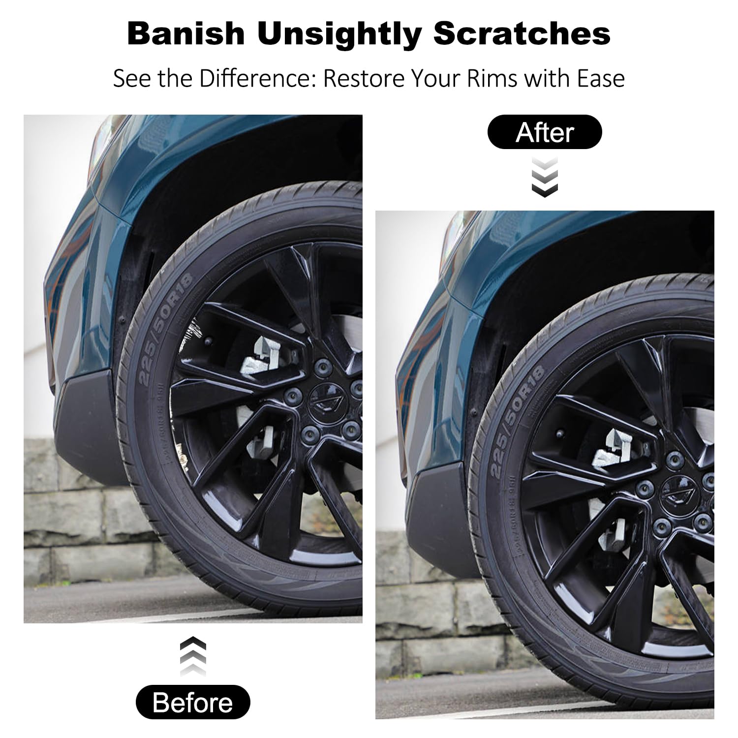 Ouzorp Car Wheel Scratch Repair Rim Touch Up Paint Rim Scratch Repair Pen Quick And Easy Wheel(Black