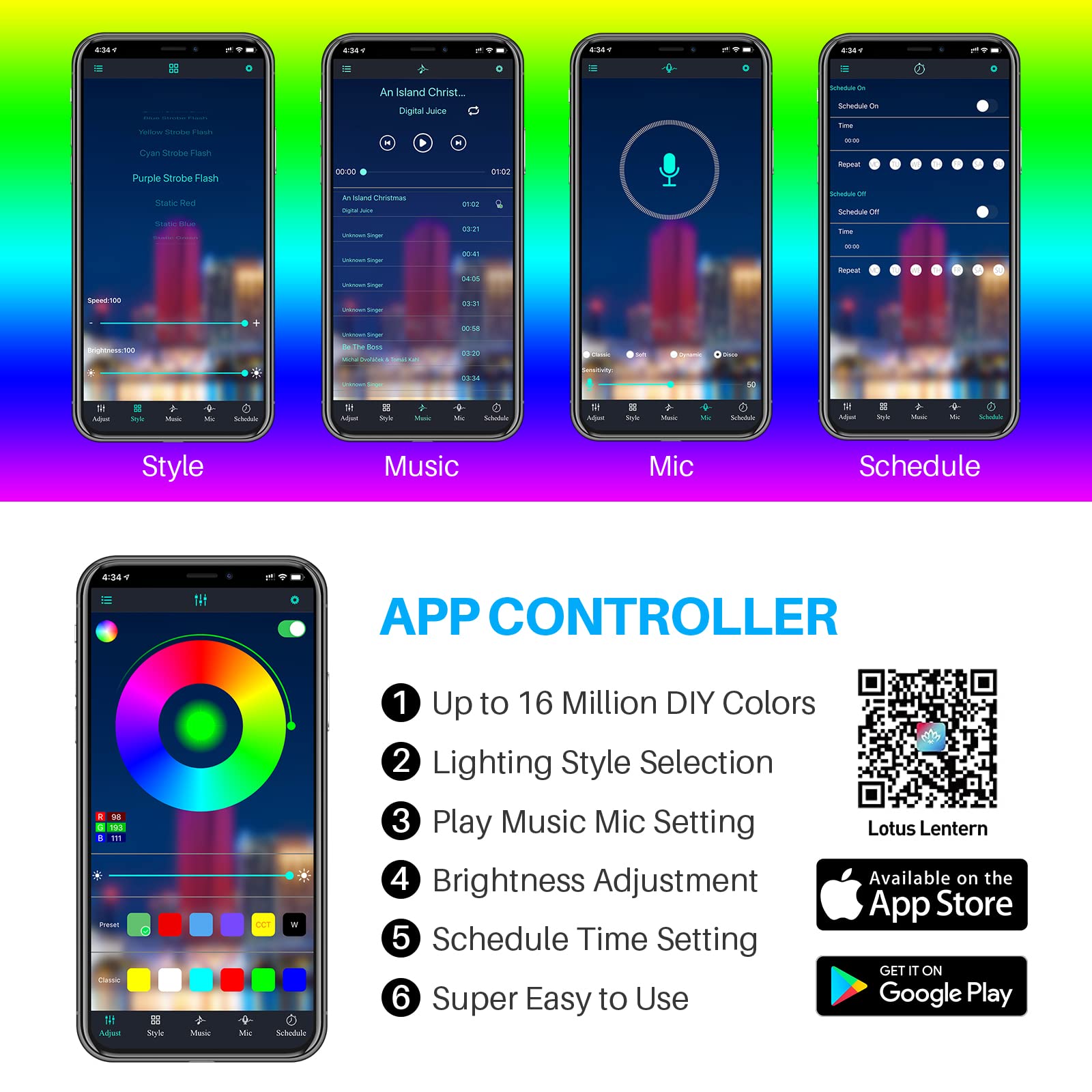 Underglow Kit For Car, Car Led Underglow Lights For Trucks With App And Remote Control, 16 Million Rgb Colors, 29 Preset Modes,