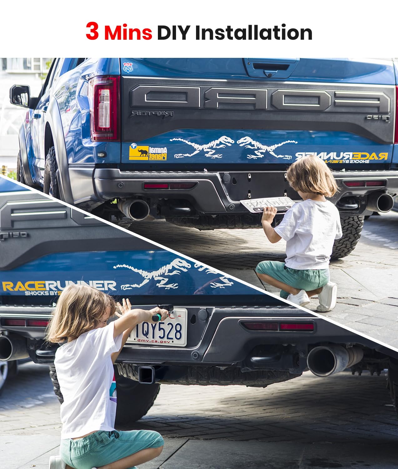 Foxpark Solar Wireless Backup Camera With Hd 1080P 5'' Monitor,3 Mins Diy Installation, Ip69K Waterproof Back Up Camera Systems,