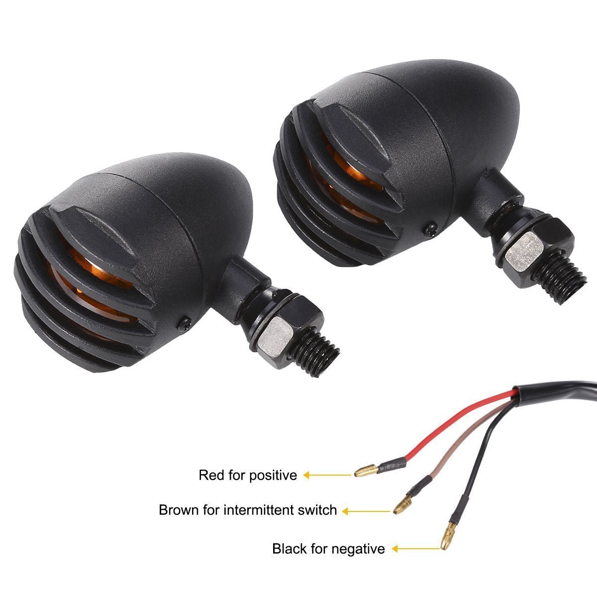 2pcs Motorcycle Turn Signals - Xindell Incandescent LED Bullet Blinkers Lights - 3 Wire Rear Mount Bobber Indicators Light for H